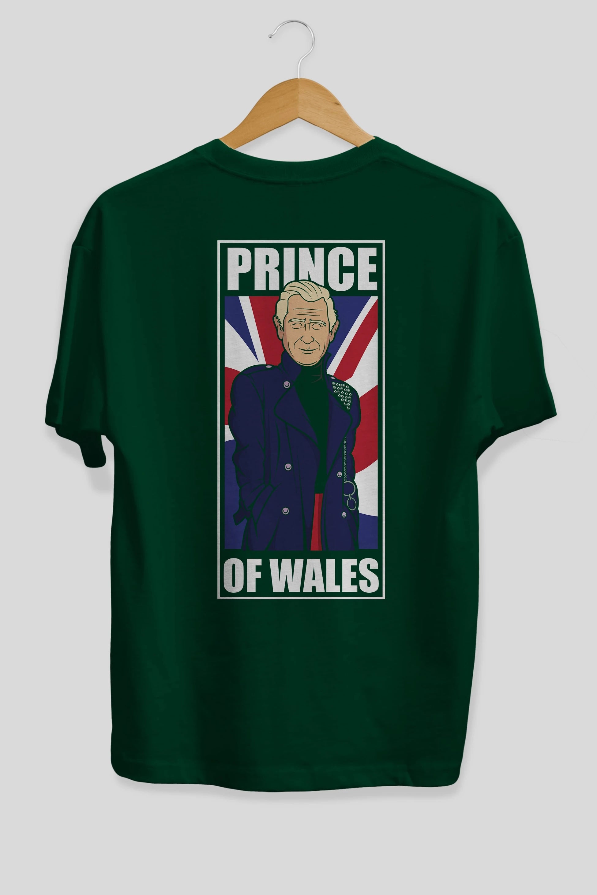 Prince Charles Arka Baskılı Oversize t-shirt Erkek Kadın Unisex %100 Pamuk tişort