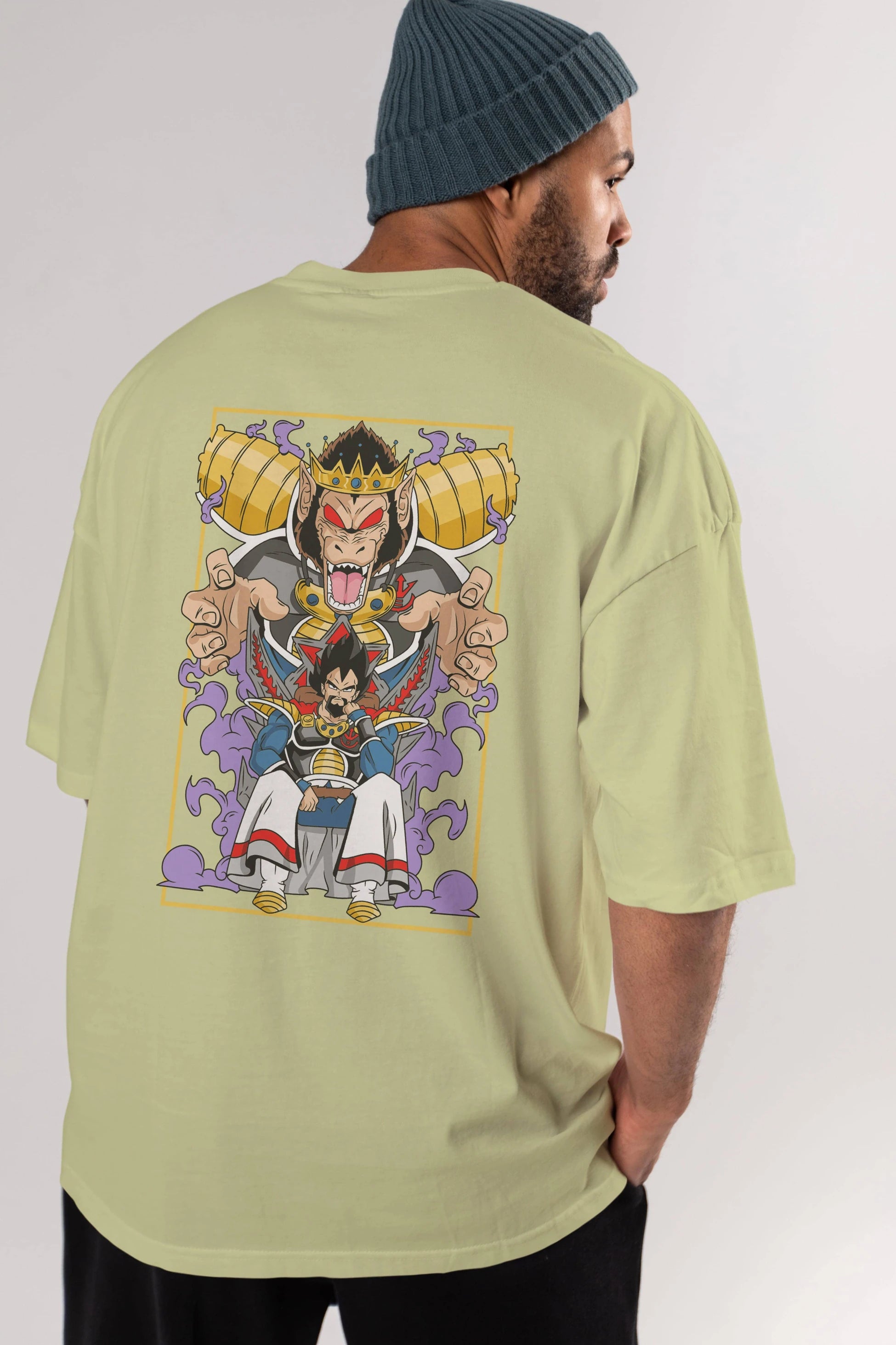 DragonBall ReyVegeta Anime Arka Baskılı Oversize t-shirt Erkek Kadın Unisex
