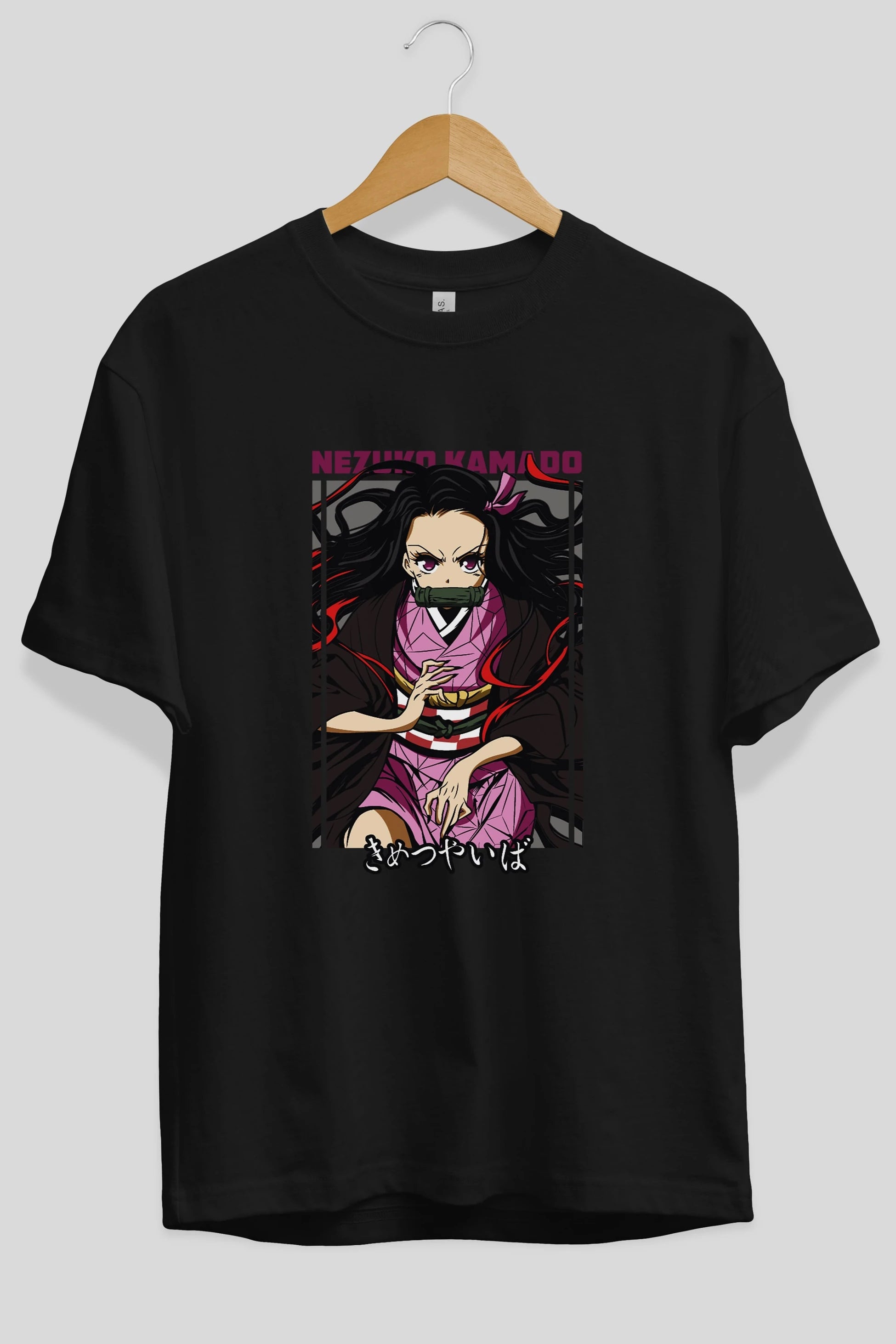Nezuko Kamado 1 Anime Ön Baskılı Oversize t-shirt %100 pamuk Erkek Kadın Unisex