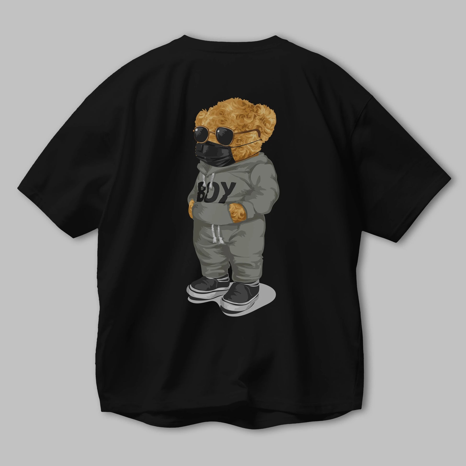 Teddy Bear Boy Arka Baskılı Oversize t-shirt Erkek Kadın Unisex %100 Pamuk