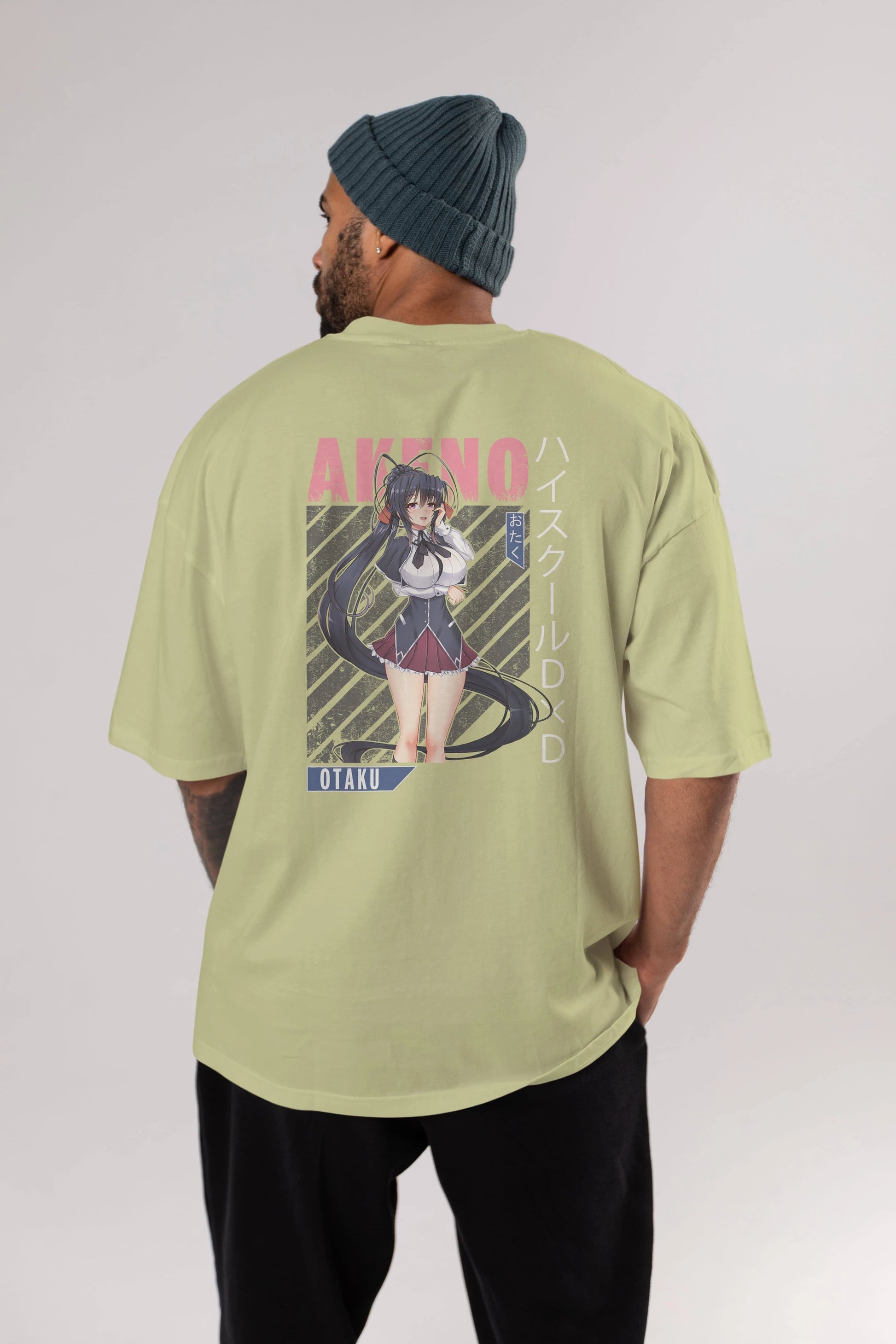 Akeno Himejima 4 Anime Arka Baskılı Oversize t-shirt Erkek Kadın Unisex