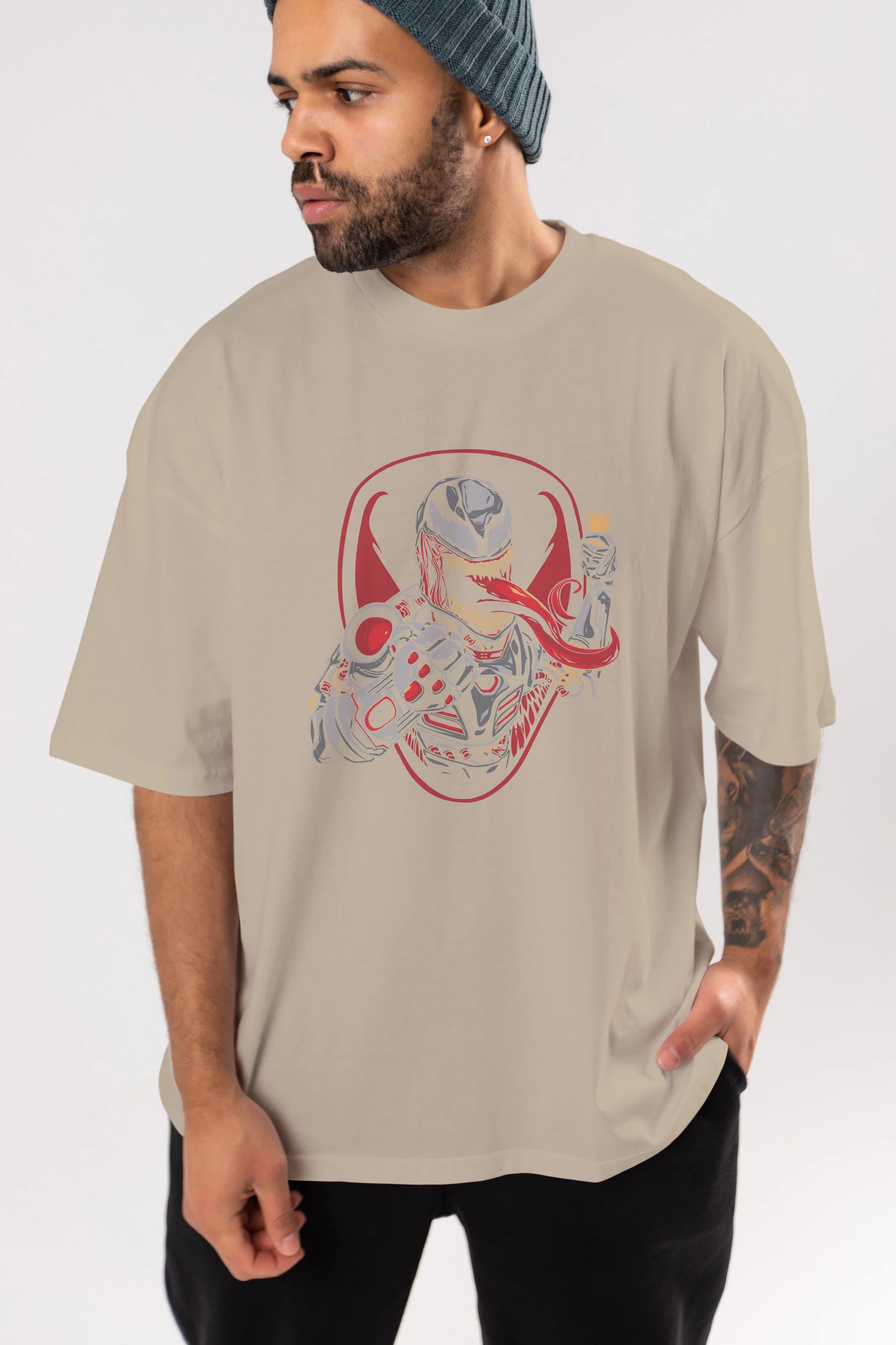 Venom (17) Ön Baskılı Oversize t-shirt Erkek Kadın Unisex %100 Pamuk Bisiklet Yaka tişort