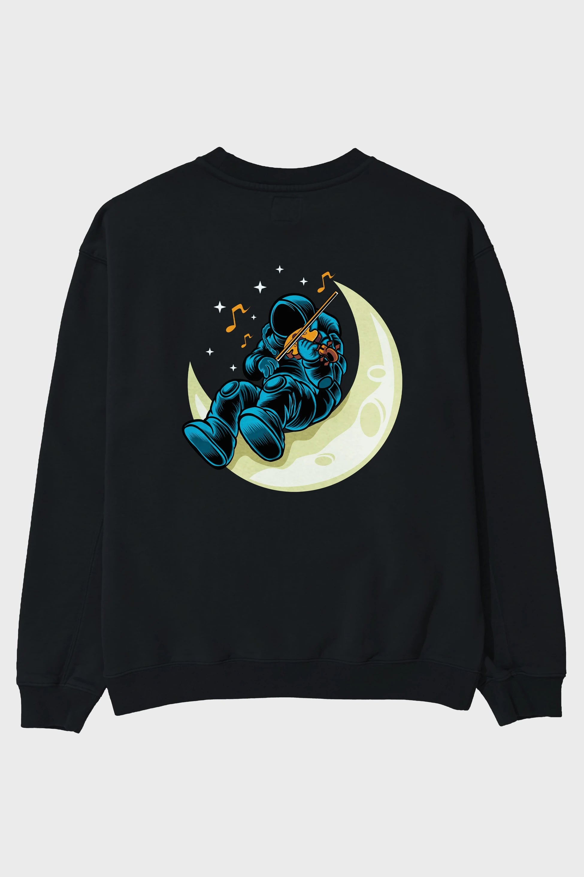 Playing Vionist in Space Arka Baskılı Oversize Sweatshirt Erkek Kadın Unisex