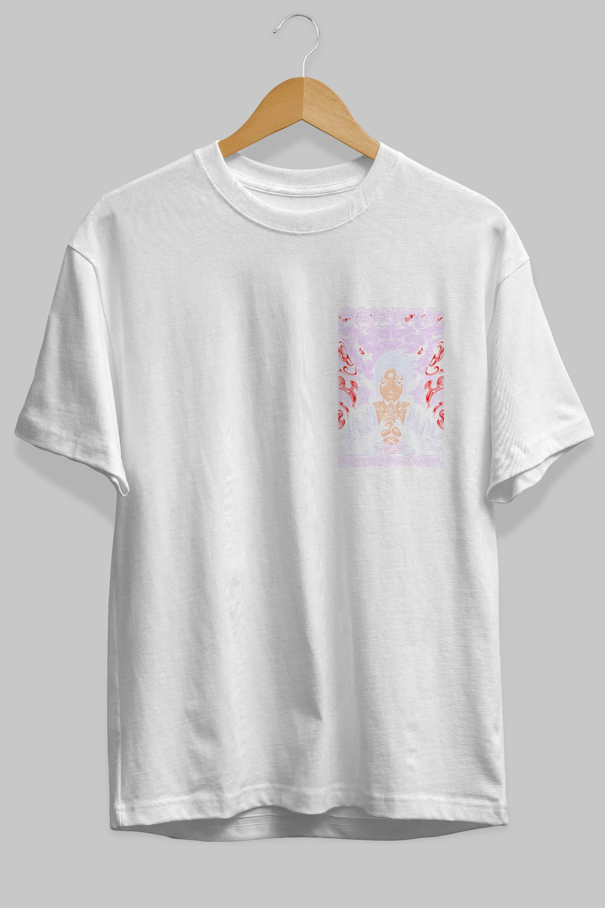 NARUTO SASUKE UCHIHA Ön Sol Baskılı Oversize t-shirt Erkek Kadın Unisex %100 Pamuk Bisiklet Yaka tişort