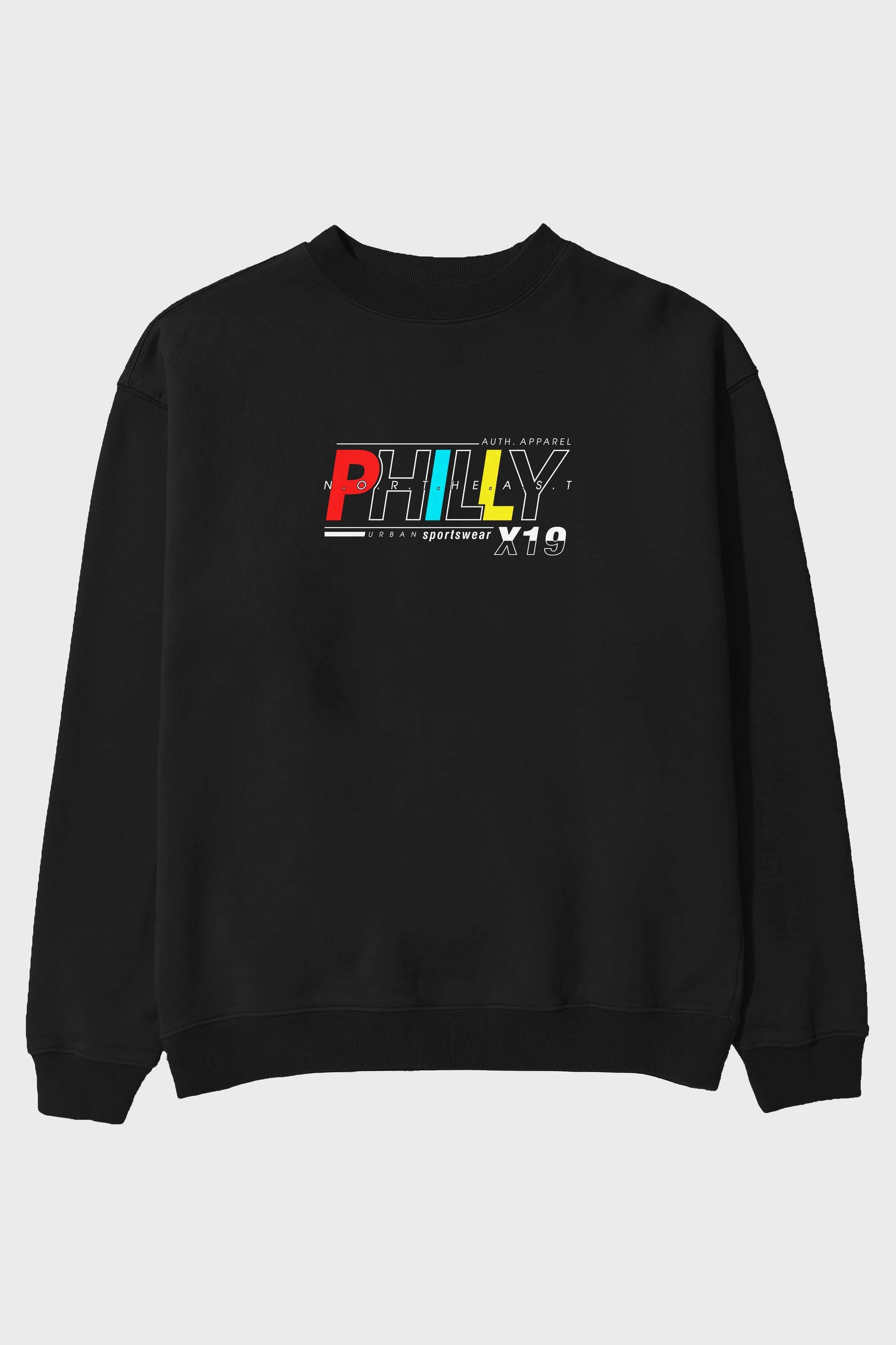 Philly Ön Baskılı Oversize Sweatshirt Erkek Kadın Unisex