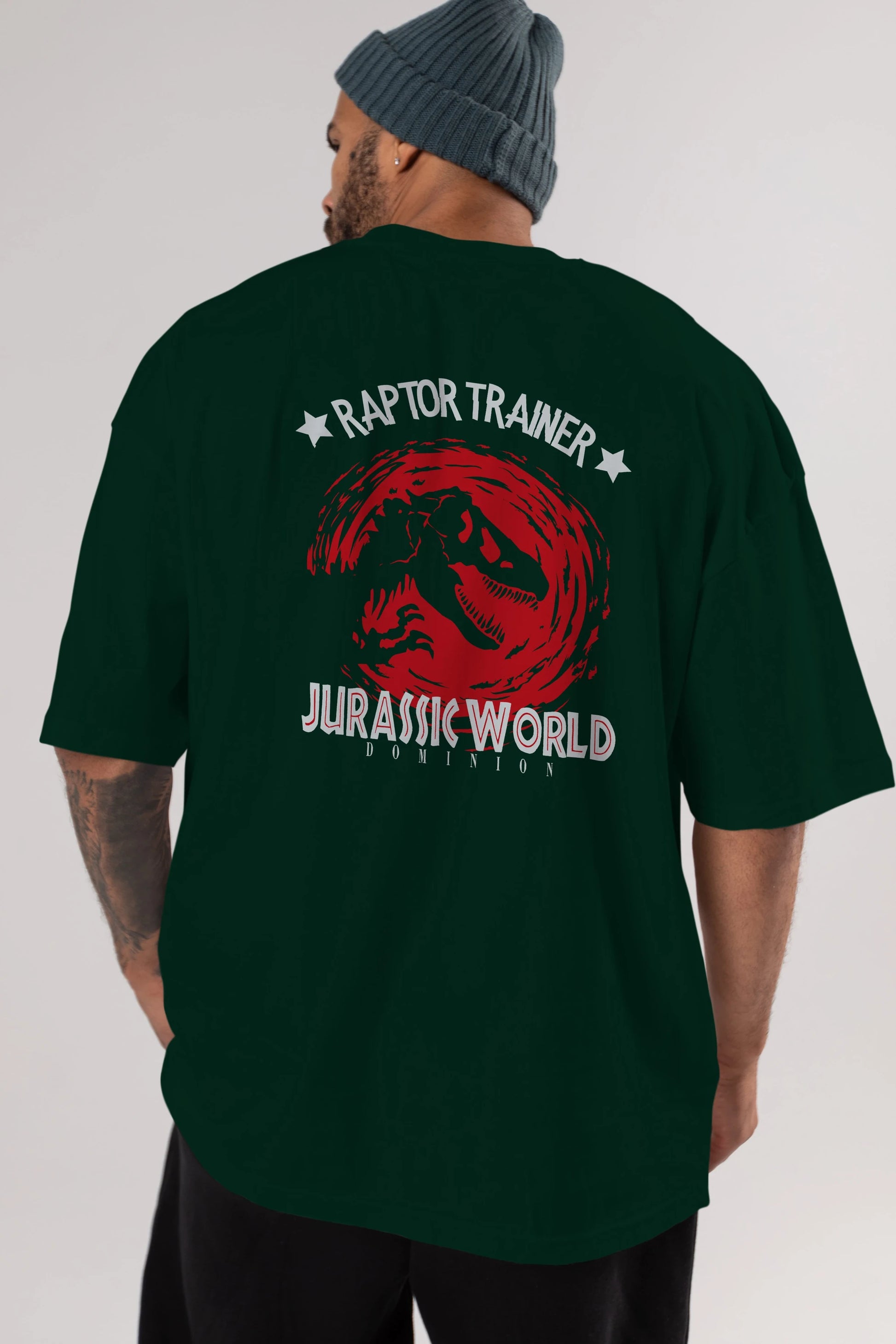 Jurassic Park (3) Arka Baskılı Oversize t-shirt Erkek Kadın Unisex %100 Pamuk Bisiklet Yaka tişort