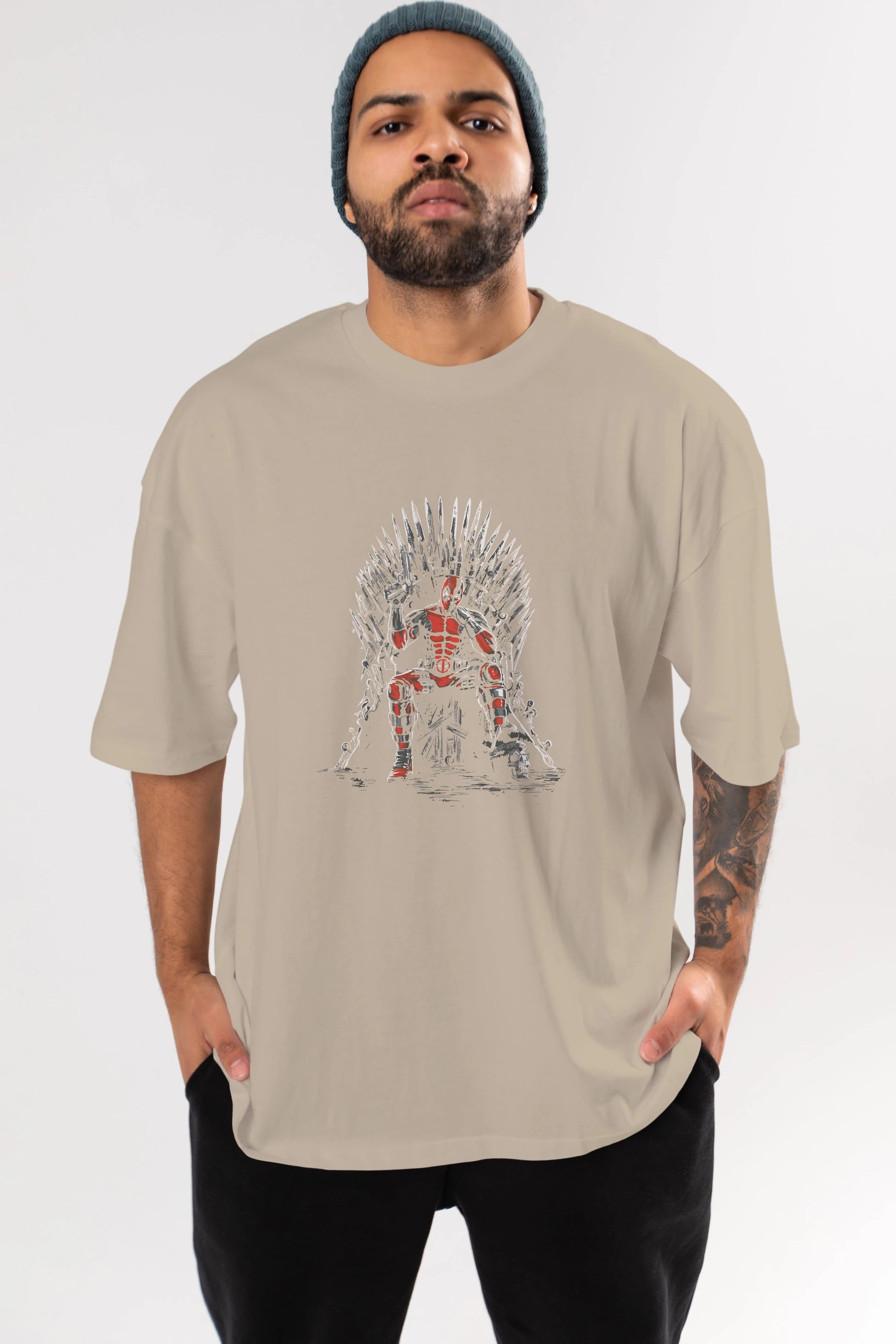 Deadpool (6) Ön Baskılı Oversize t-shirt Erkek Kadın Unisex %100 Pamuk Bisiklet Yaka tişort