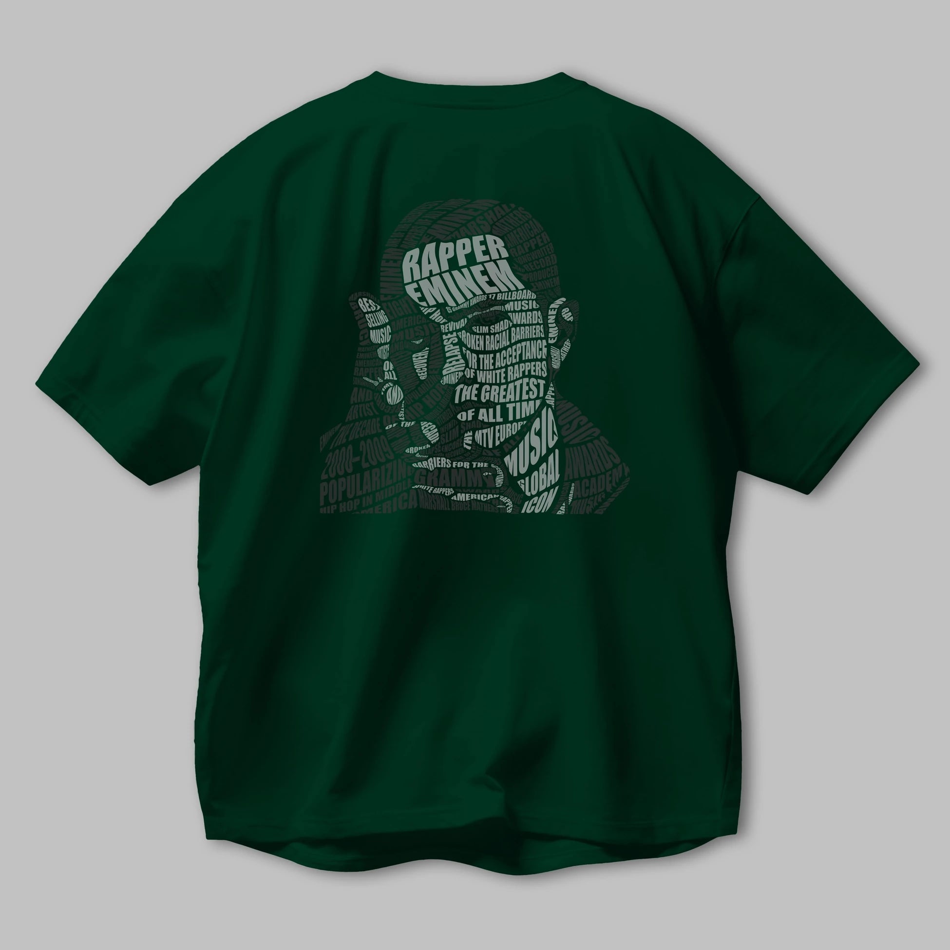 Eminem Calligram Arka Baskılı Oversize t-shirt %100 pamuk Erkek Kadın Unisex