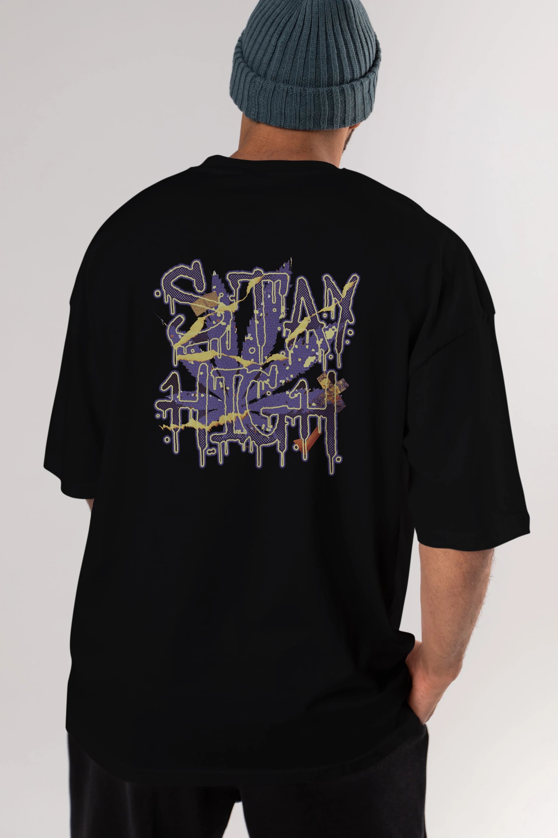 Stay High Arka Baskılı Oversize t-shirt Erkek Kadın Unisex