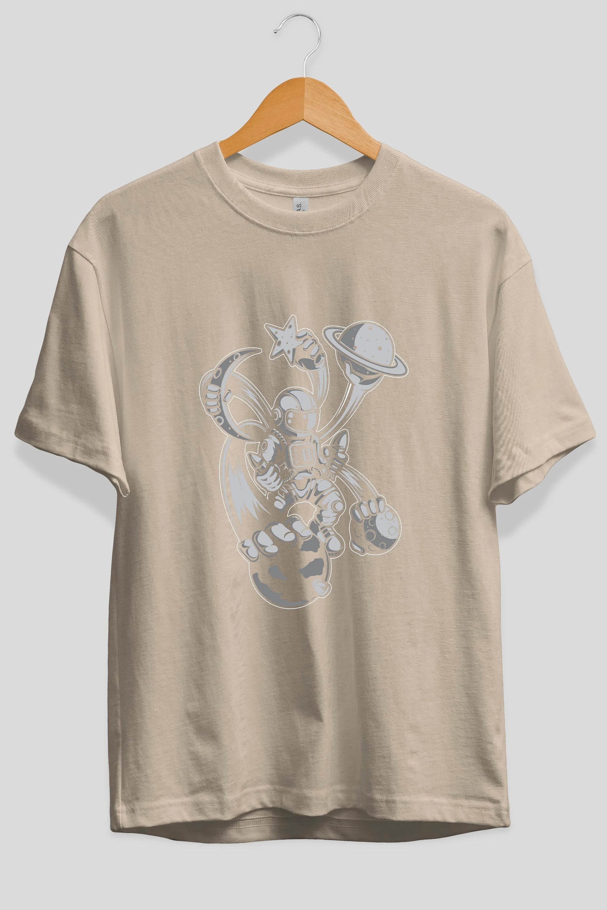 Astronaut Multiple Hands Ön Baskılı Oversize t-shirt Erkek Kadın Unisex