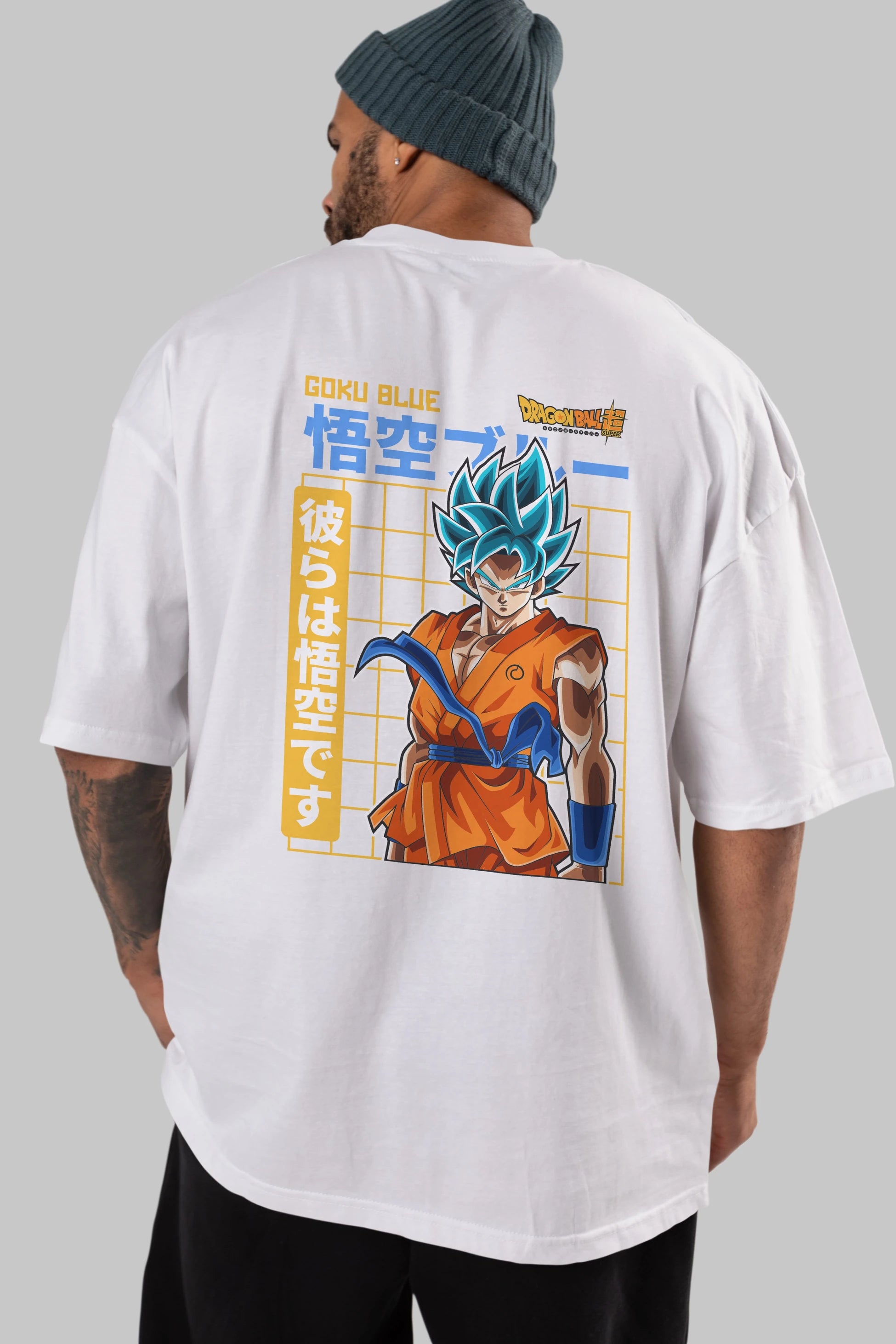 GOKU 1 Anime Arka Baskılı Oversize t-shirt Erkek Kadın Unisex