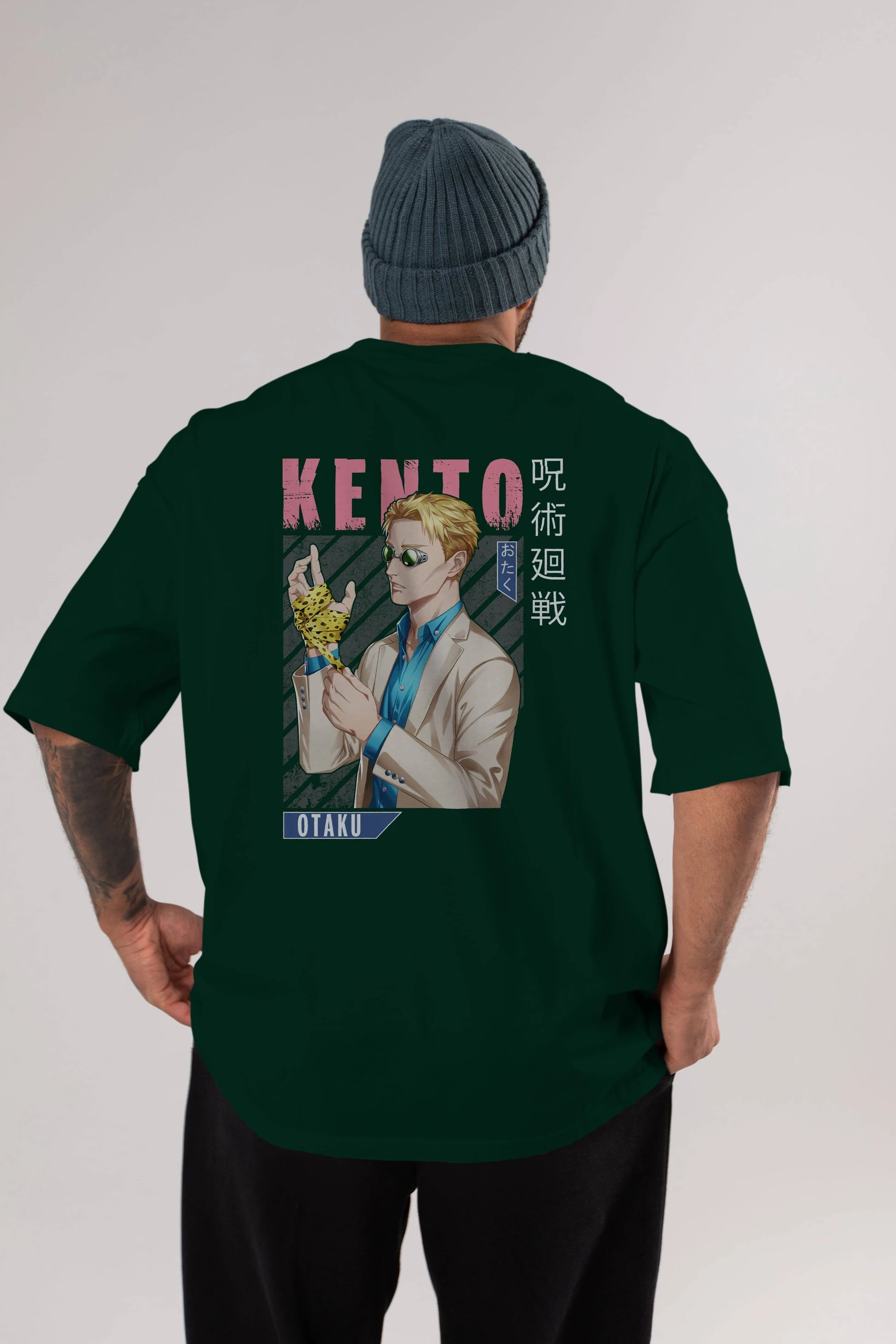 Kento Nanami Anime Arka Baskılı Oversize t-shirt Erkek Kadın Unisex