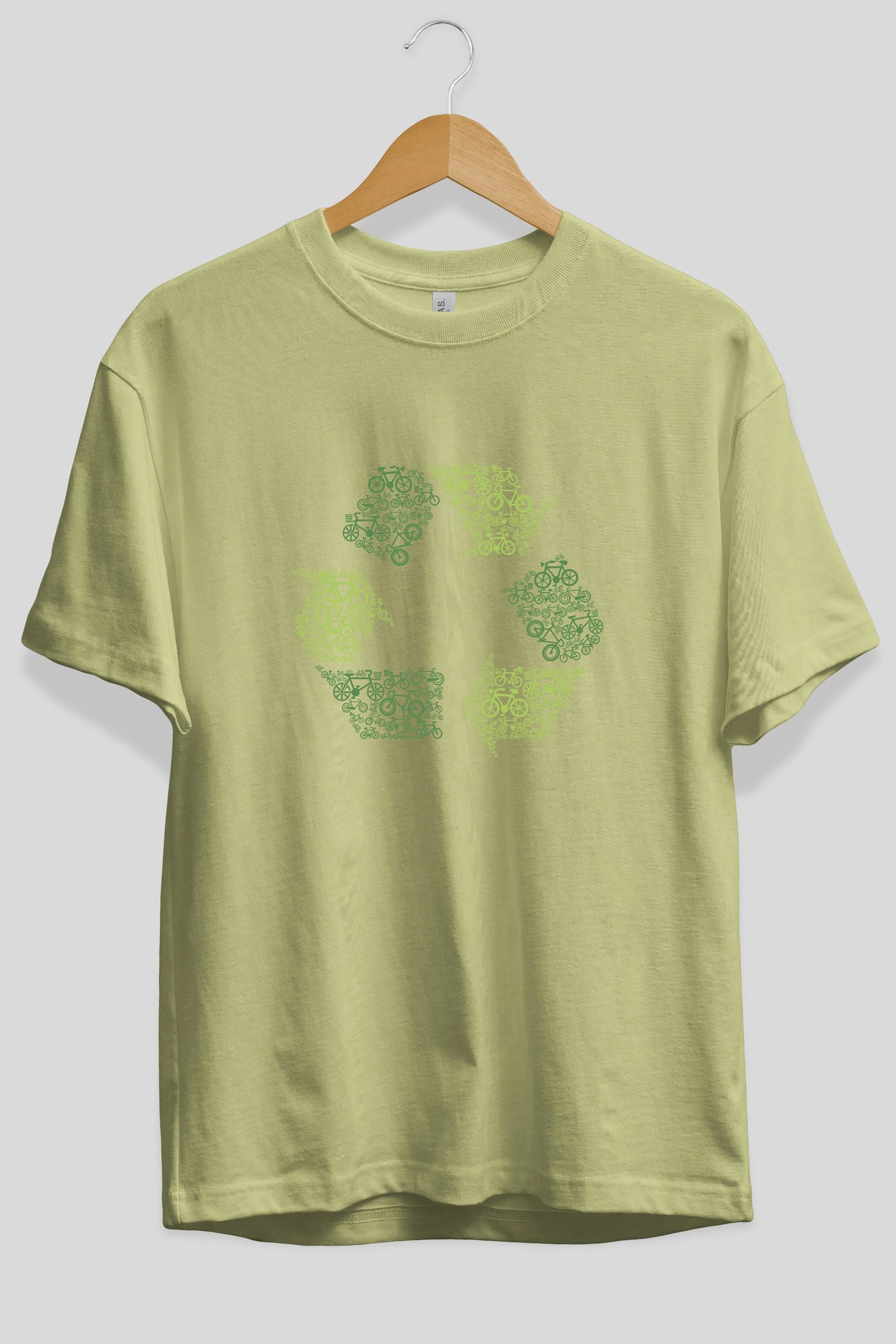Recycling Ön Baskılı Oversize t-shirt %100 pamuk Erkek Kadın Unisex