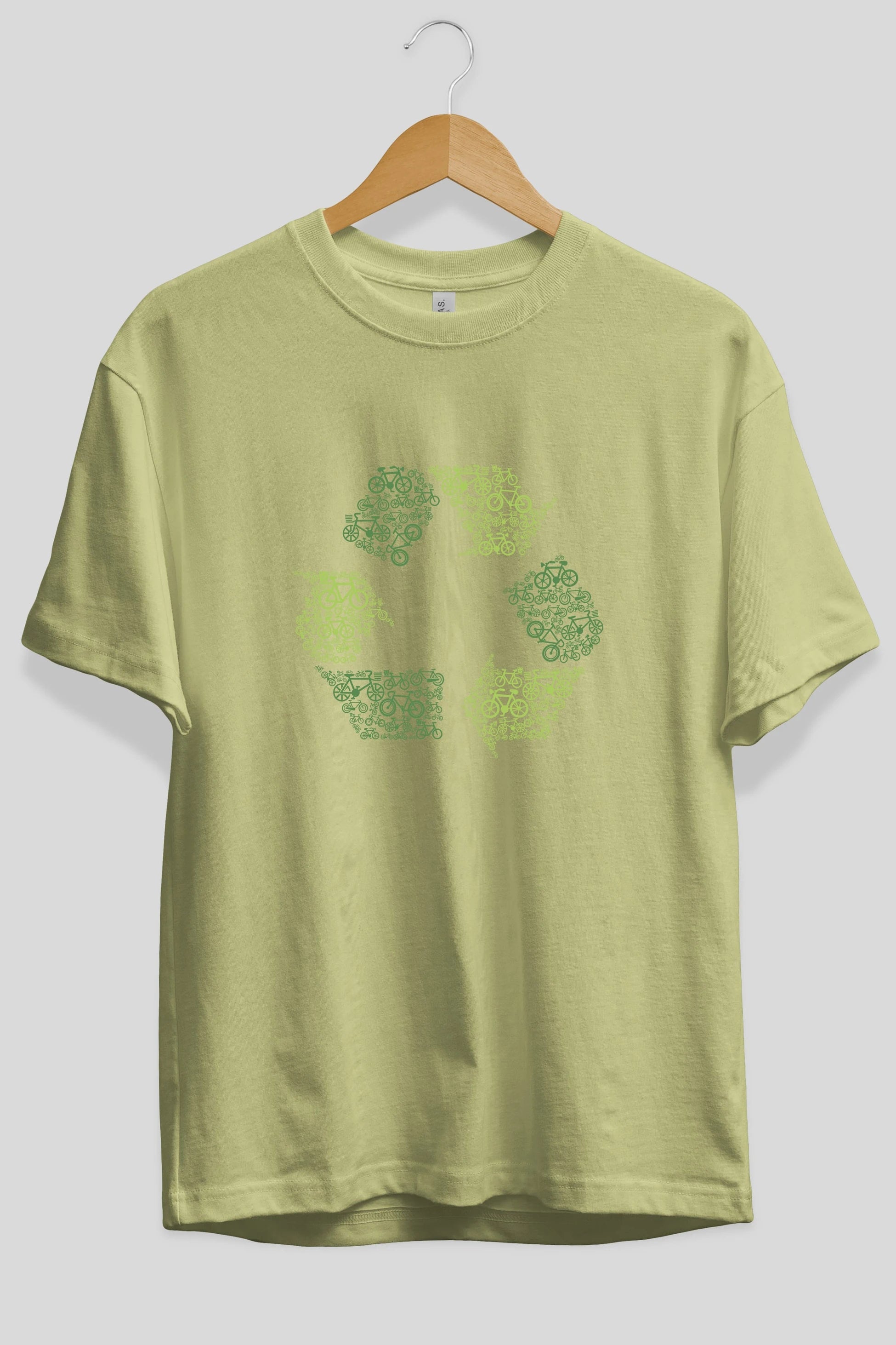 Recycling Ön Baskılı Oversize t-shirt %100 pamuk Erkek Kadın Unisex