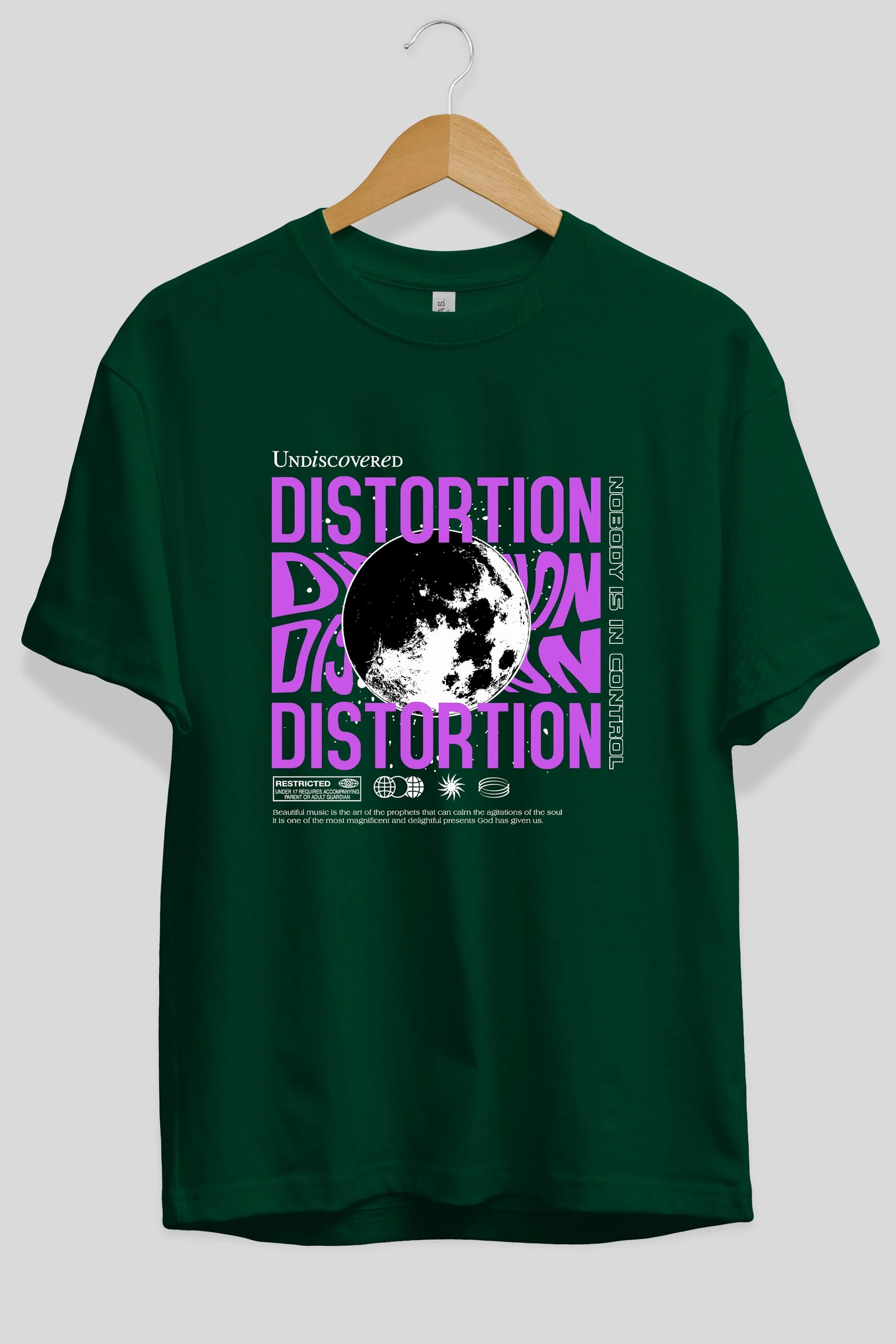 Distortion Ön Baskılı Oversize t-shirt Erkek Kadın Unisex