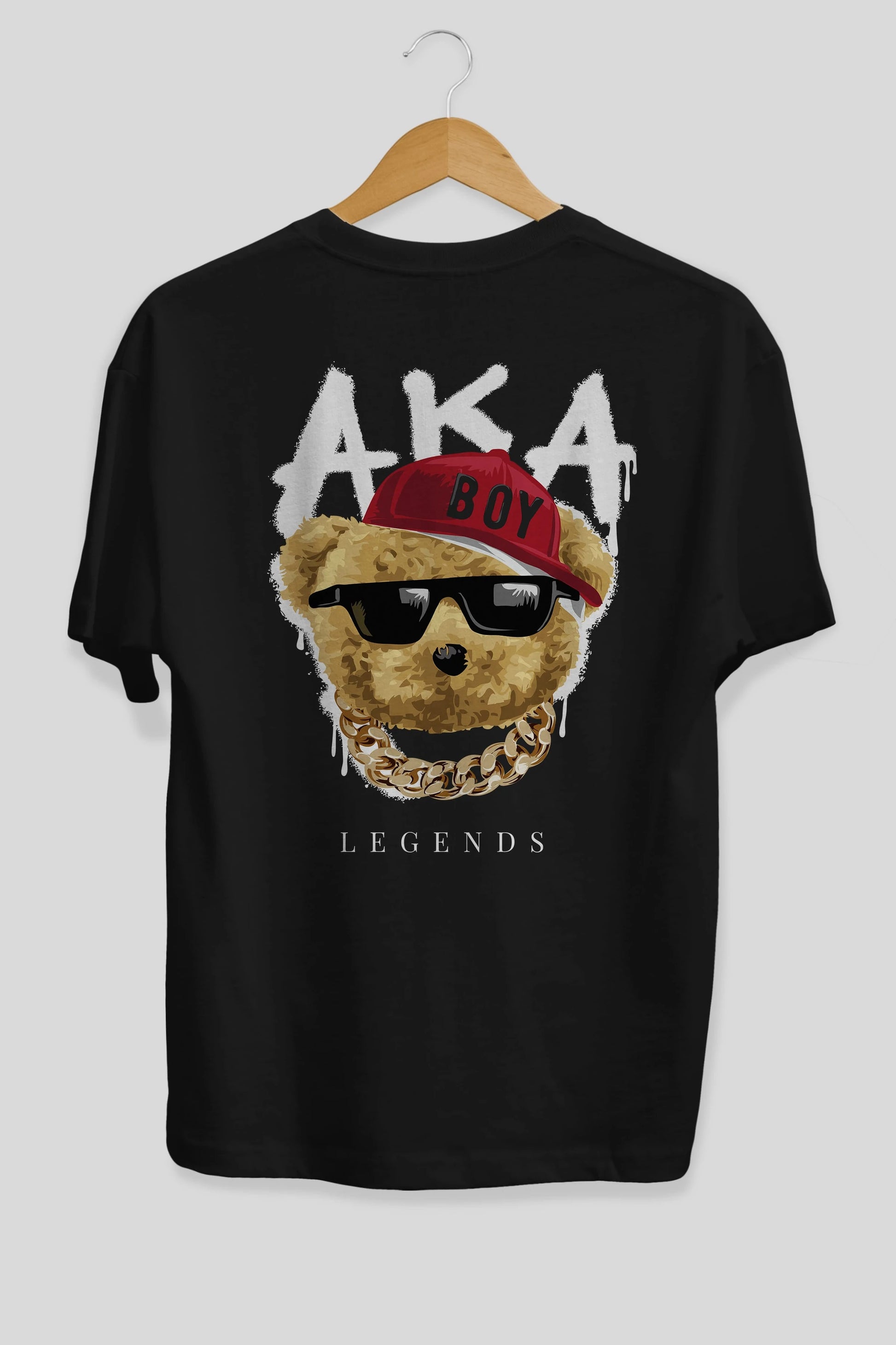 Teddy Bear Legends Arka Baskılı Oversize t-shirt Erkek Kadın Unisex %100 Pamuk