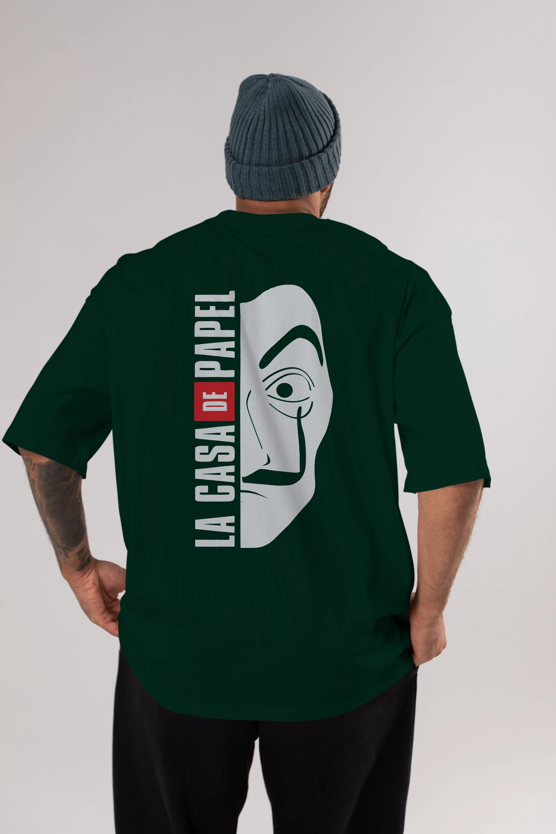La Casa De Papel (3) Arka Baskılı Oversize t-shirt Erkek Kadın Unisex %100 Pamuk Bisiklet Yaka tişort