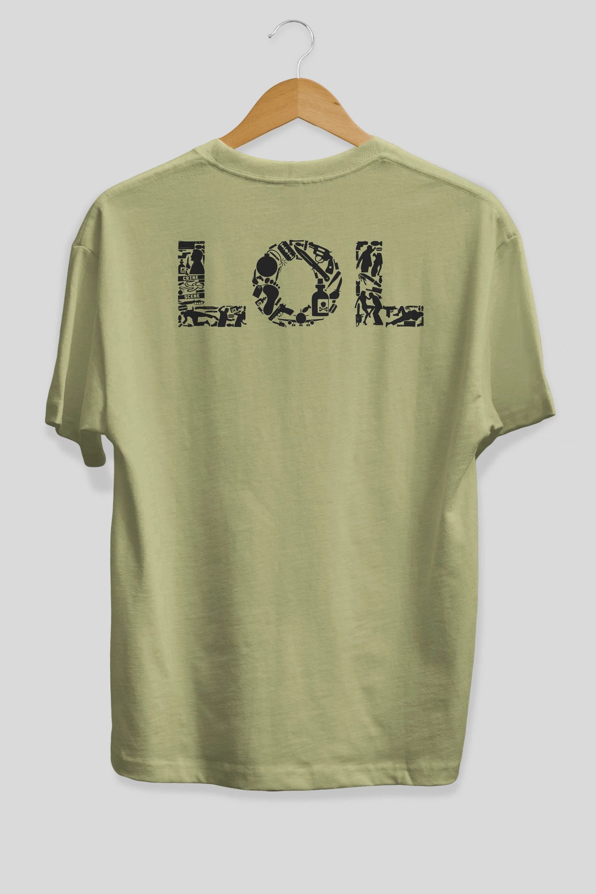 LOL Arka Baskılı Oversize t-shirt %100 pamuk Erkek Kadın Unisex
