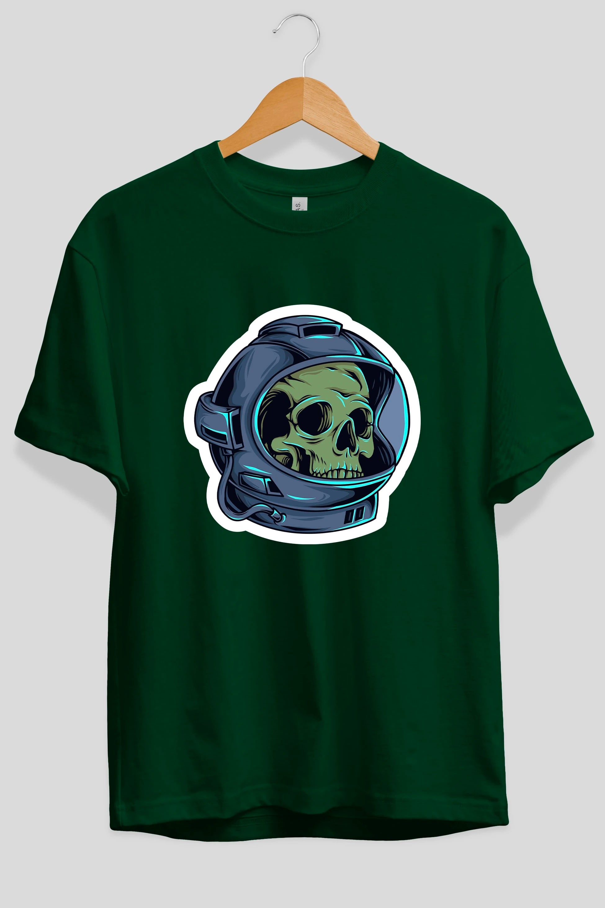 Astroskull Sticker Ön Baskılı Oversize t-shirt Erkek Kadın Unisex