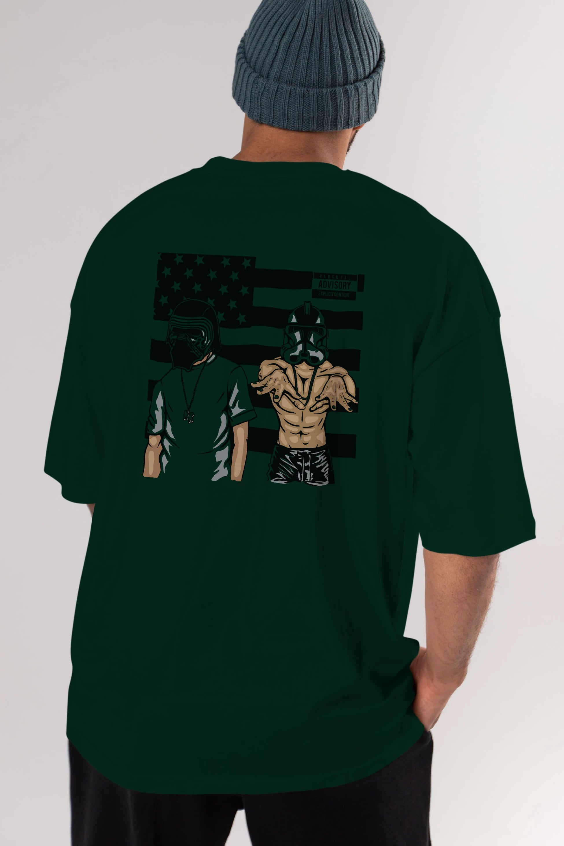 Darkonia Arka Baskılı Oversize t-shirt Erkek Kadın Unisex %100 Pamuk