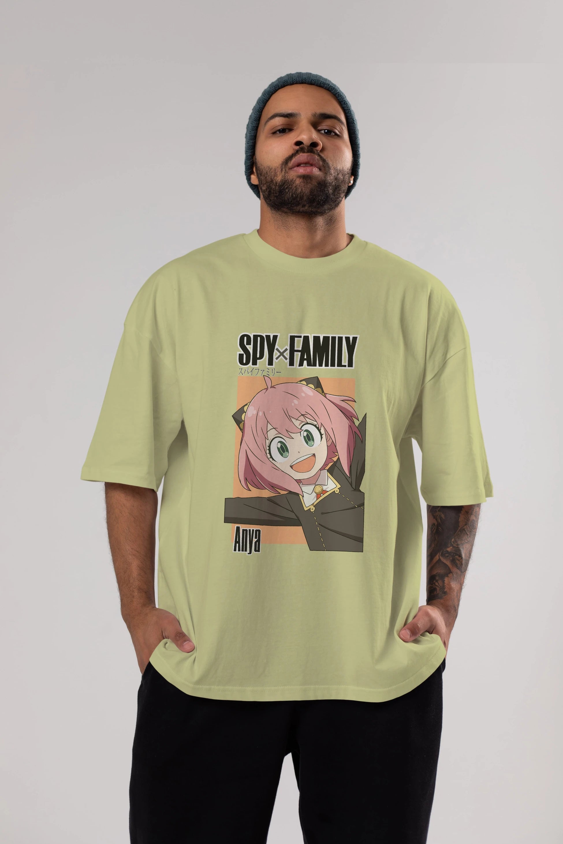 SPY X FAMILY Anya Anime Ön Baskılı Oversize t-shirt %100 pamuk Erkek Kadın Unisex