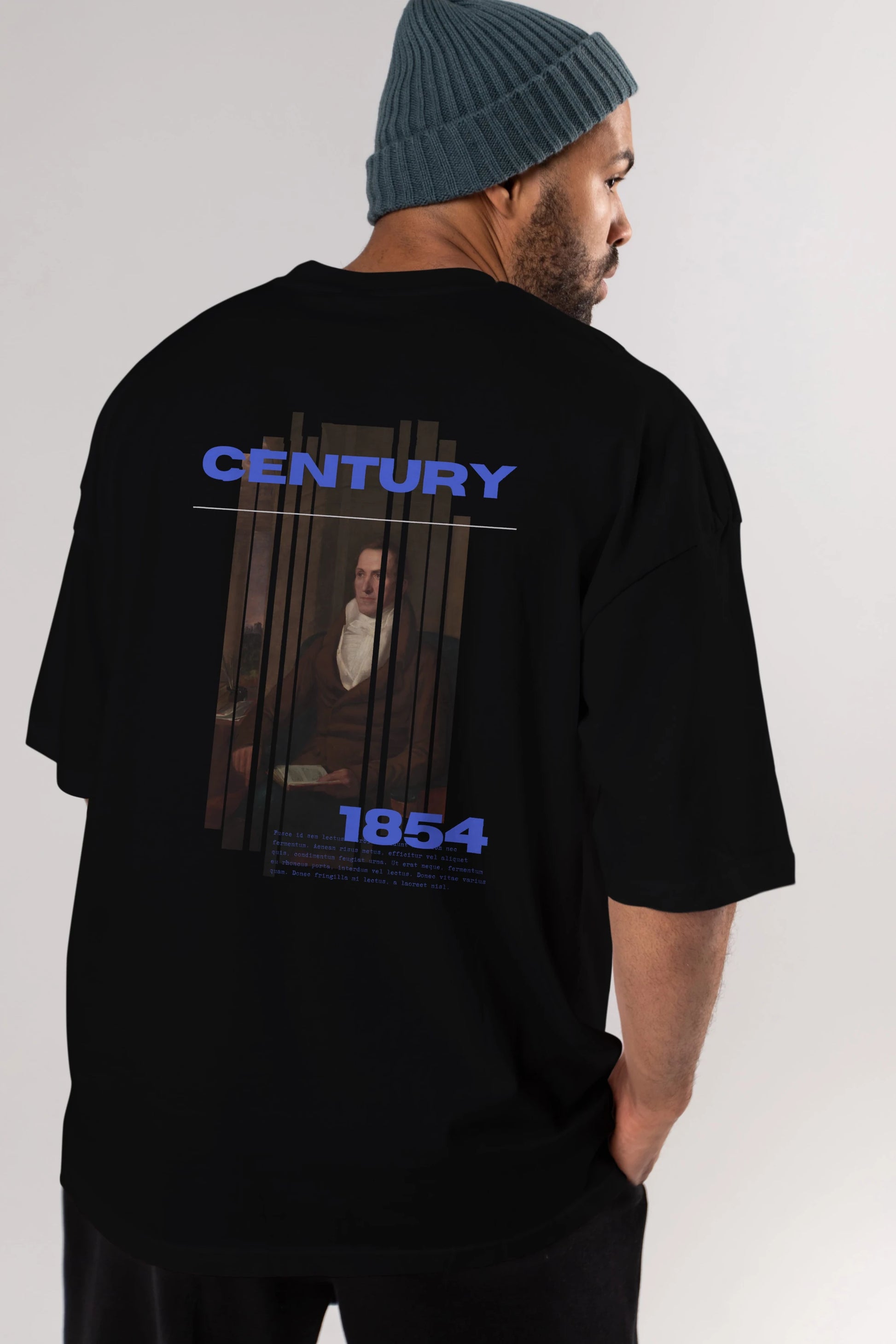 Century 1854 Yazılı Arka Baskılı Oversize t-shirt Erkek Kadın Unisex
