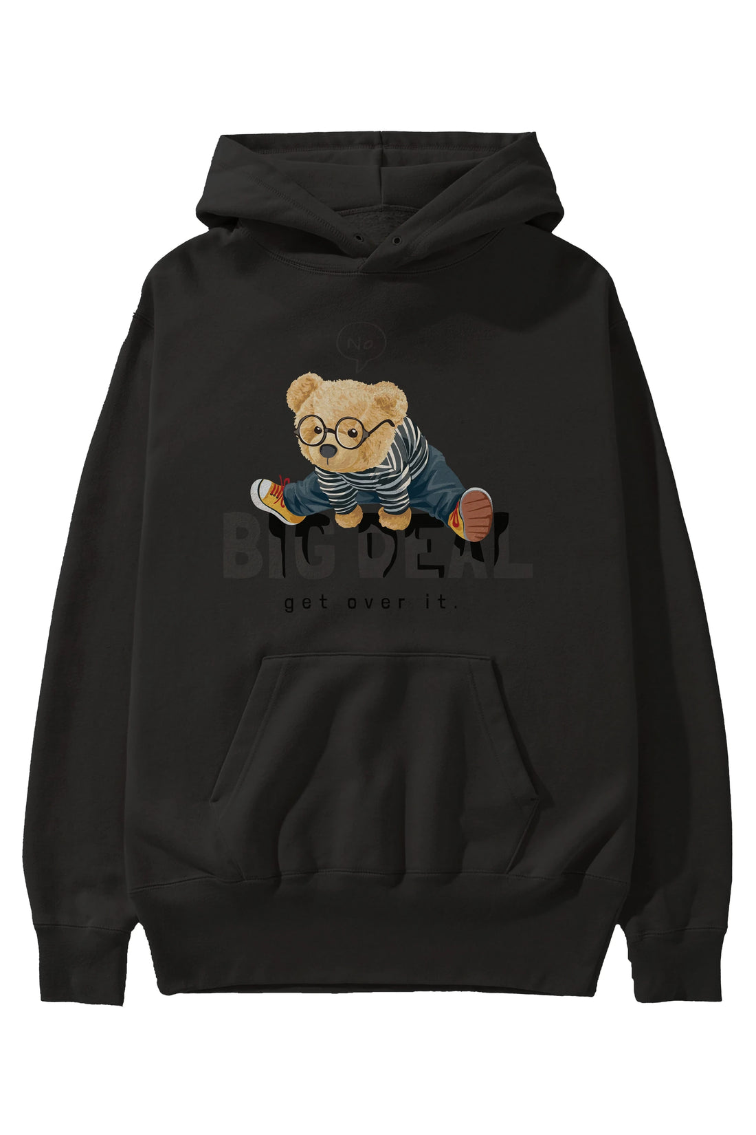 Teddy Bear Big Deal Ön Baskılı Hoodie Oversize Kapüşonlu Sweatshirt Erkek Kadın Unisex