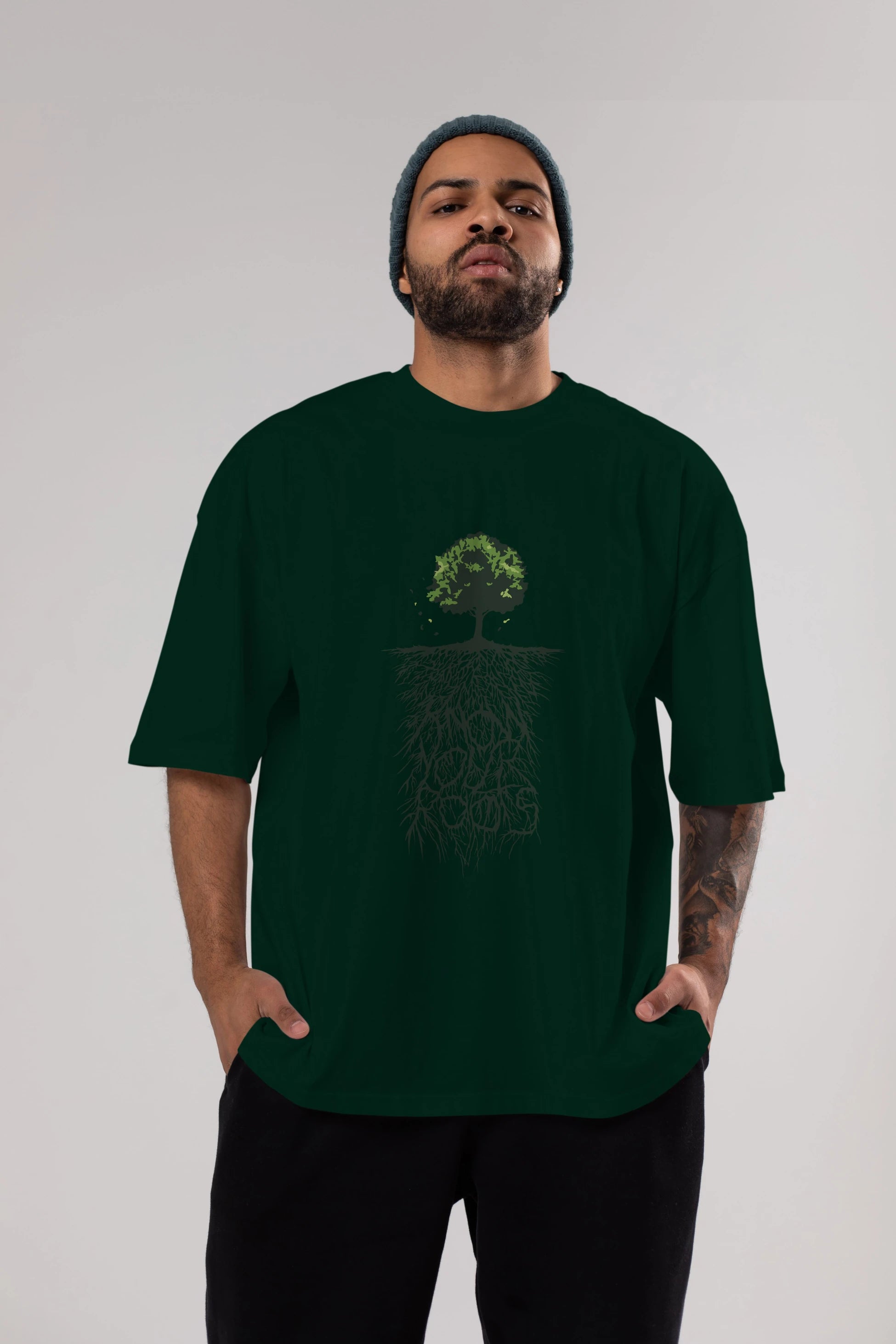 Know Your Roots Ön Baskılı Oversize t-shirt %100 pamuk Erkek Kadın Unisex