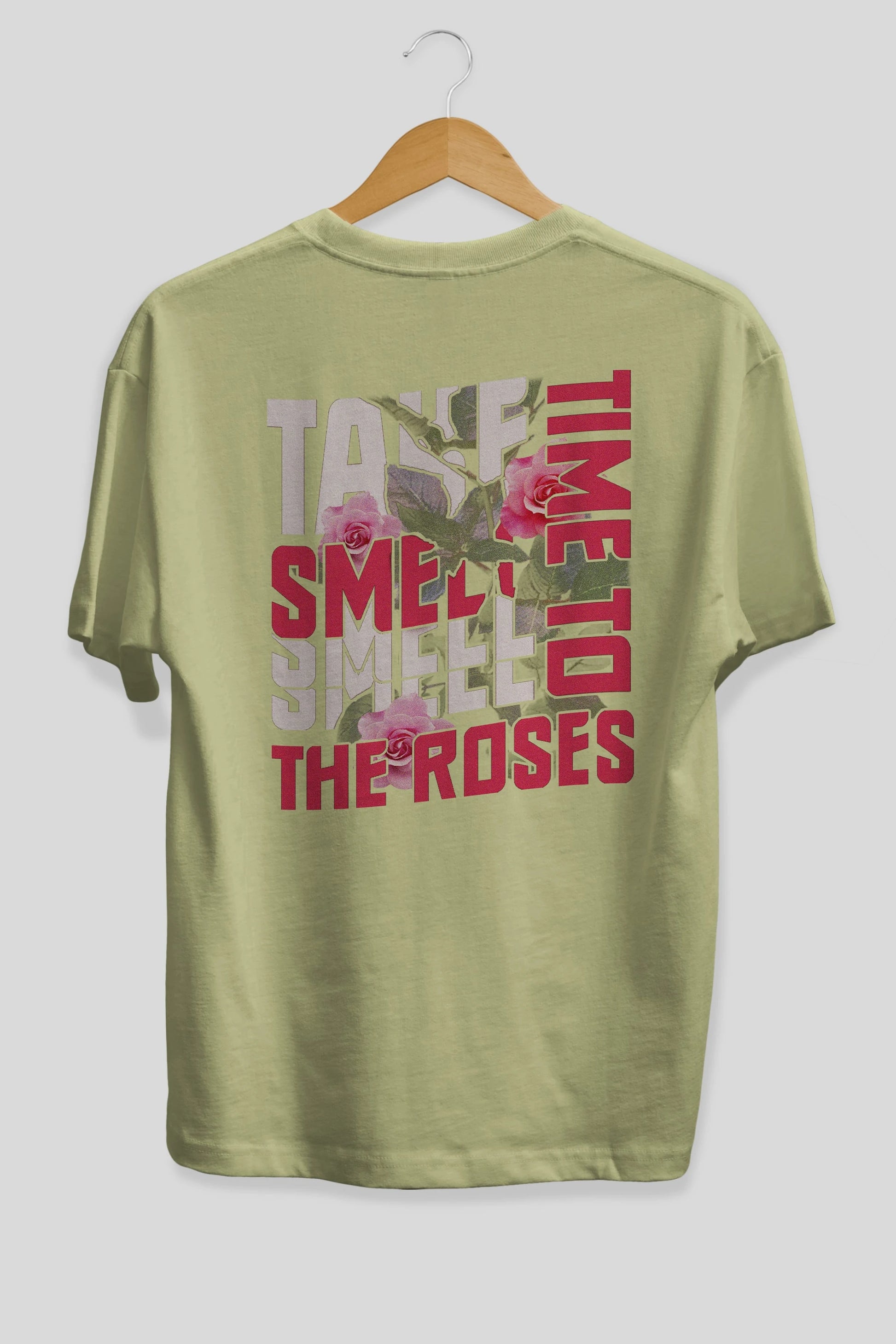 Take time to smell the roses Arka Baskılı Oversize t-shirt Erkek Kadın Unisex
