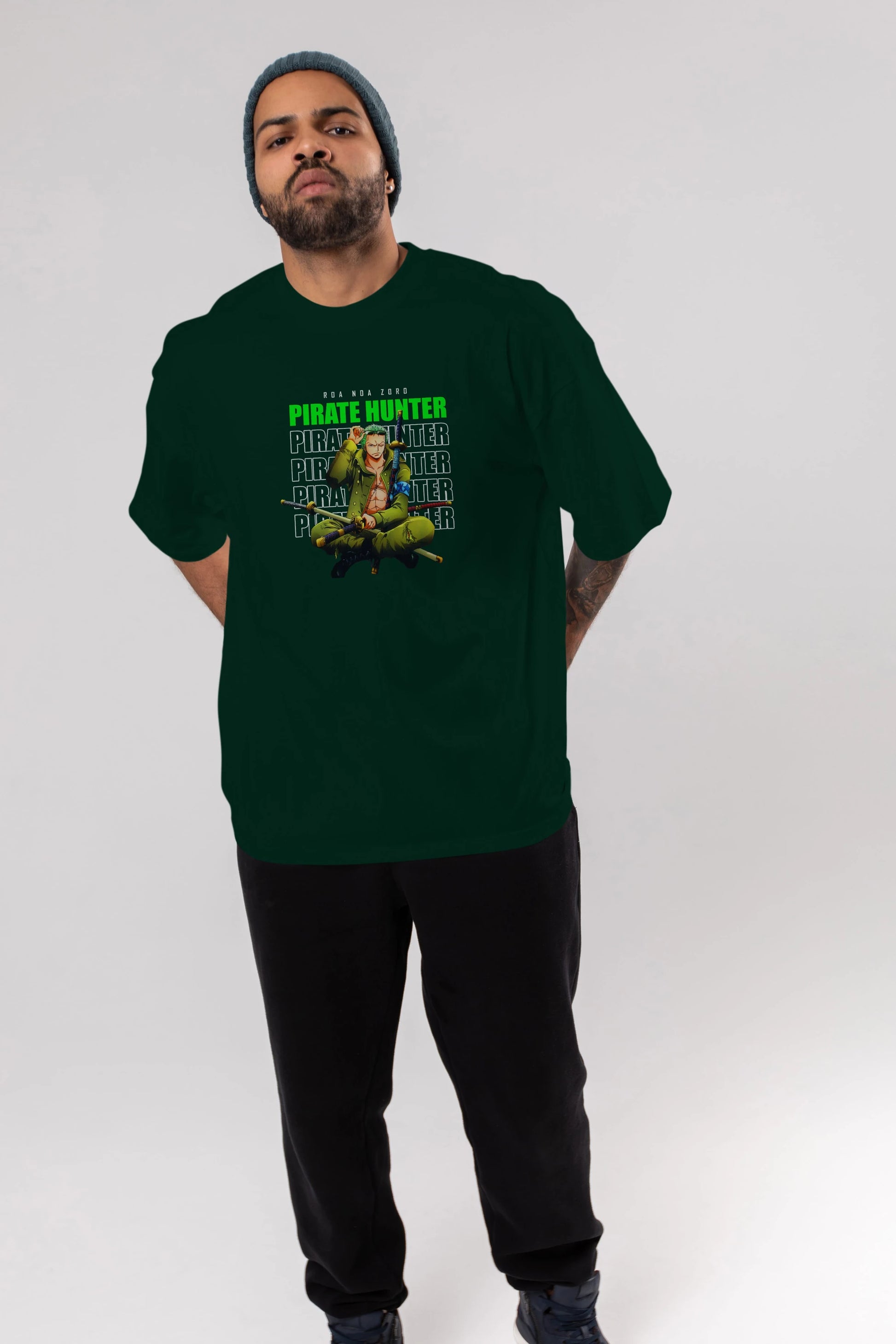 Roronoa Zoro 4 Anime Ön Baskılı Oversize t-shirt Erkek Kadın Unisex