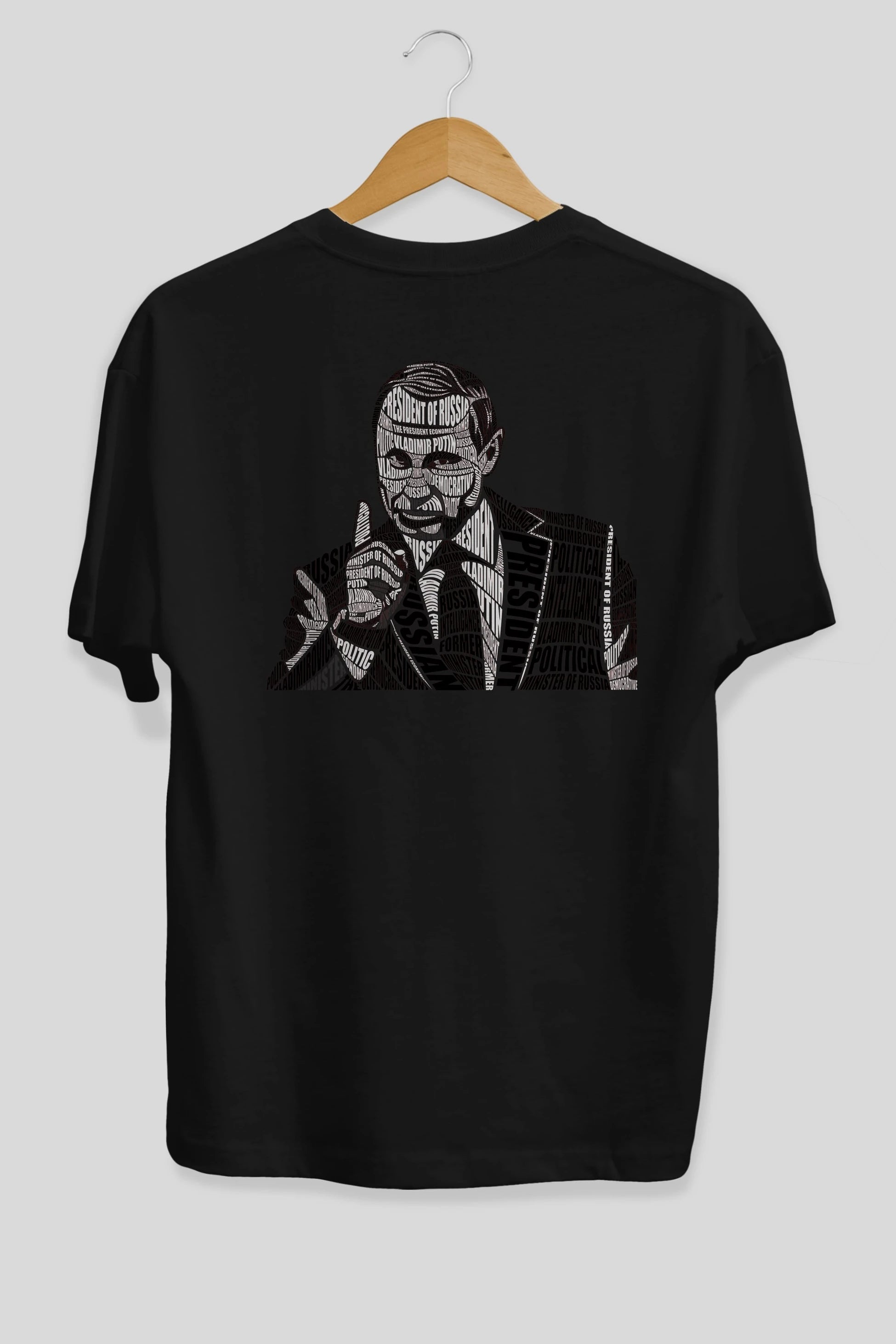 Putin Calligram Arka Baskılı Oversize t-shirt %100 pamuk Erkek Kadın Unisex