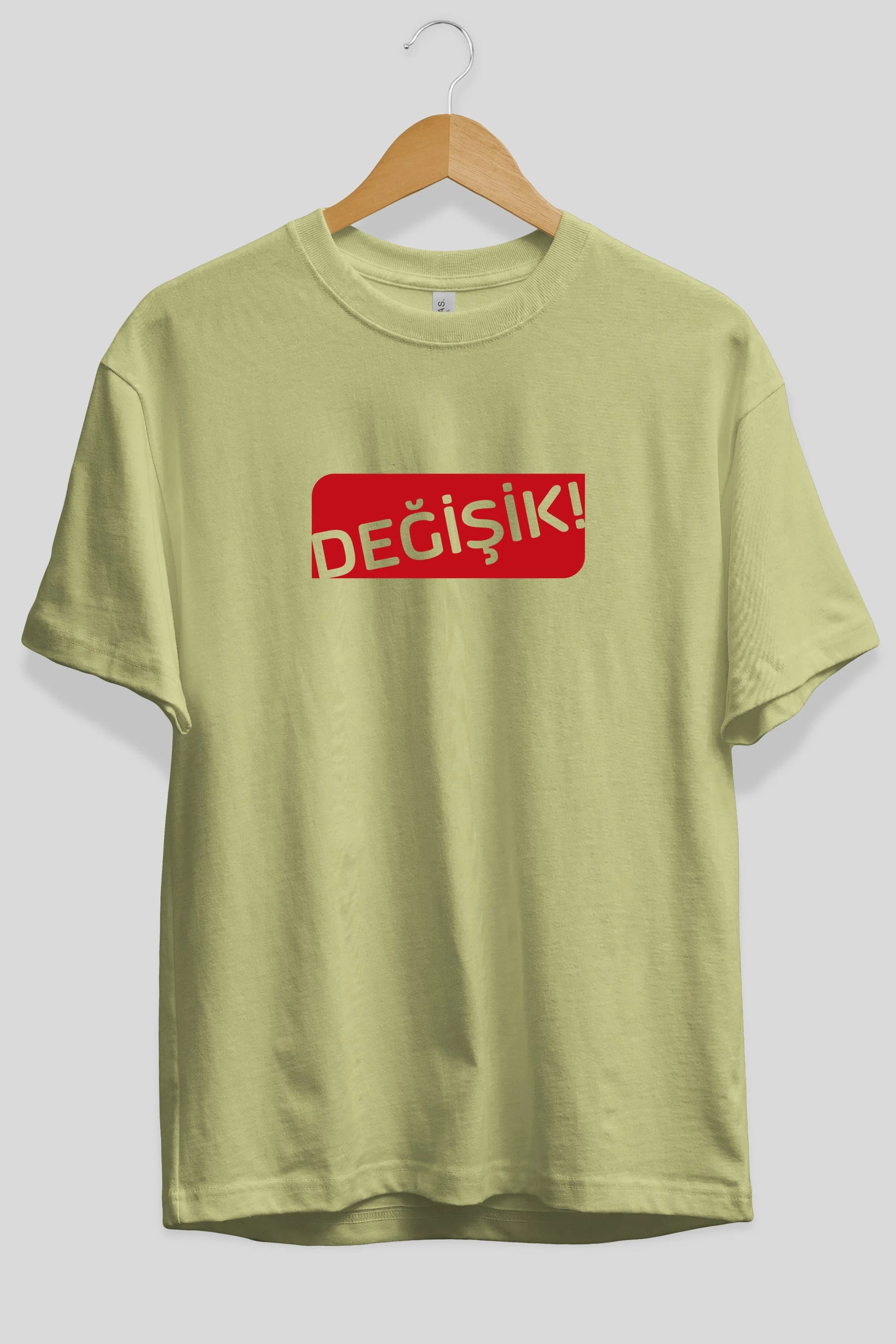 Değişik Ön Baskılı Oversize t-shirt %100 pamuk Erkek Kadın Unisex