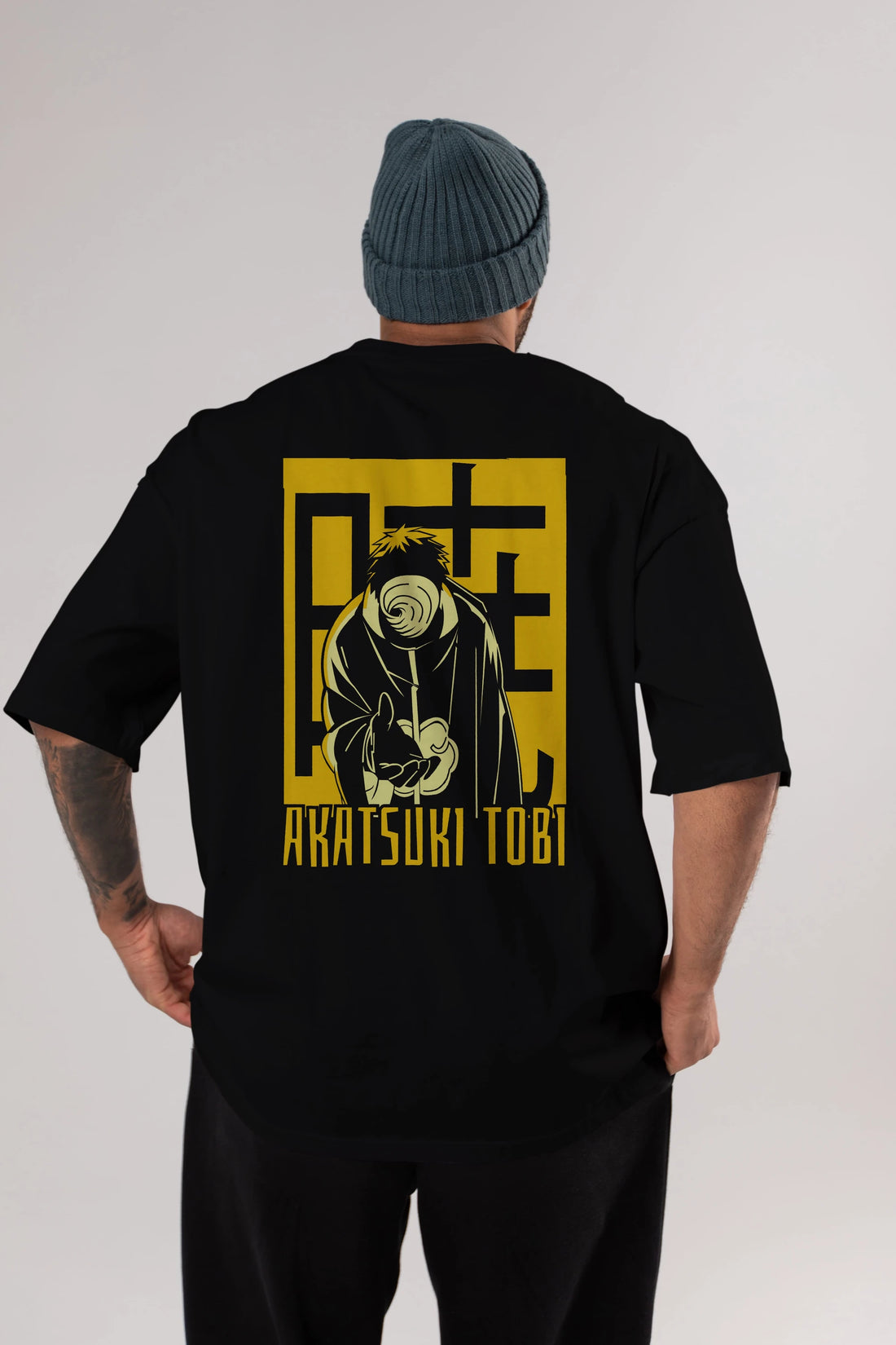 AKATSUKI OBITO NARUTO Anime Arka Baskılı Oversize t-shirt Erkek Kadın Unisex
