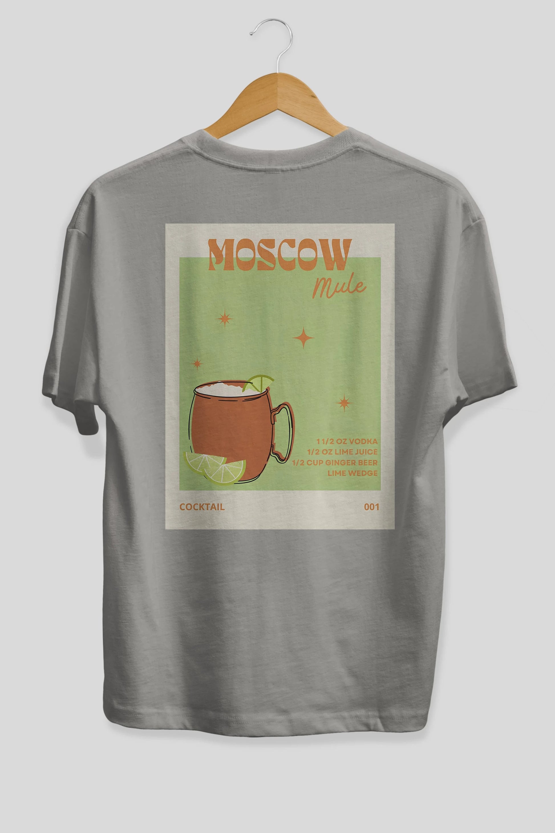 Moscow Mule 2 Arka Baskılı Oversize t-shirt Erkek Kadın Unisex %100 Pamuk Bisiklet Yaka tişort