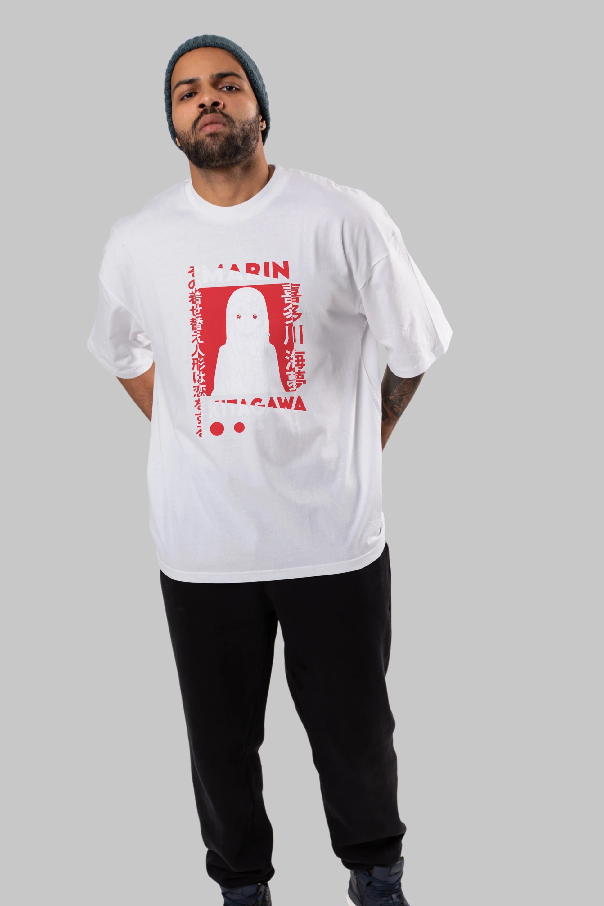 MARIN KITAGAWA Anime Ön Baskılı Oversize t-shirt %100 pamuk Erkek Kadın Unisex
