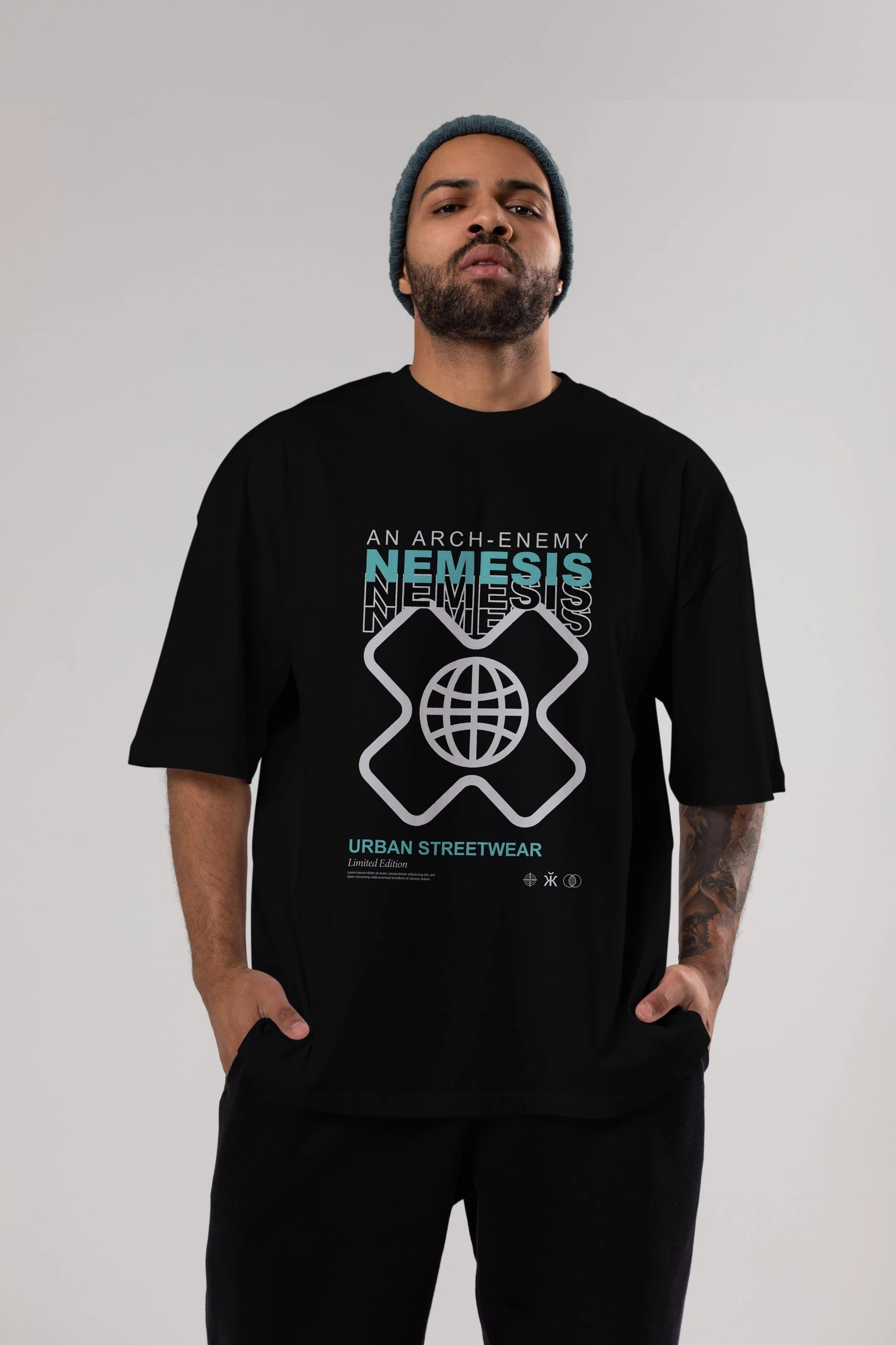 Nemesis Urban Ön Baskılı Oversize t-shirt Erkek Kadın Unisex