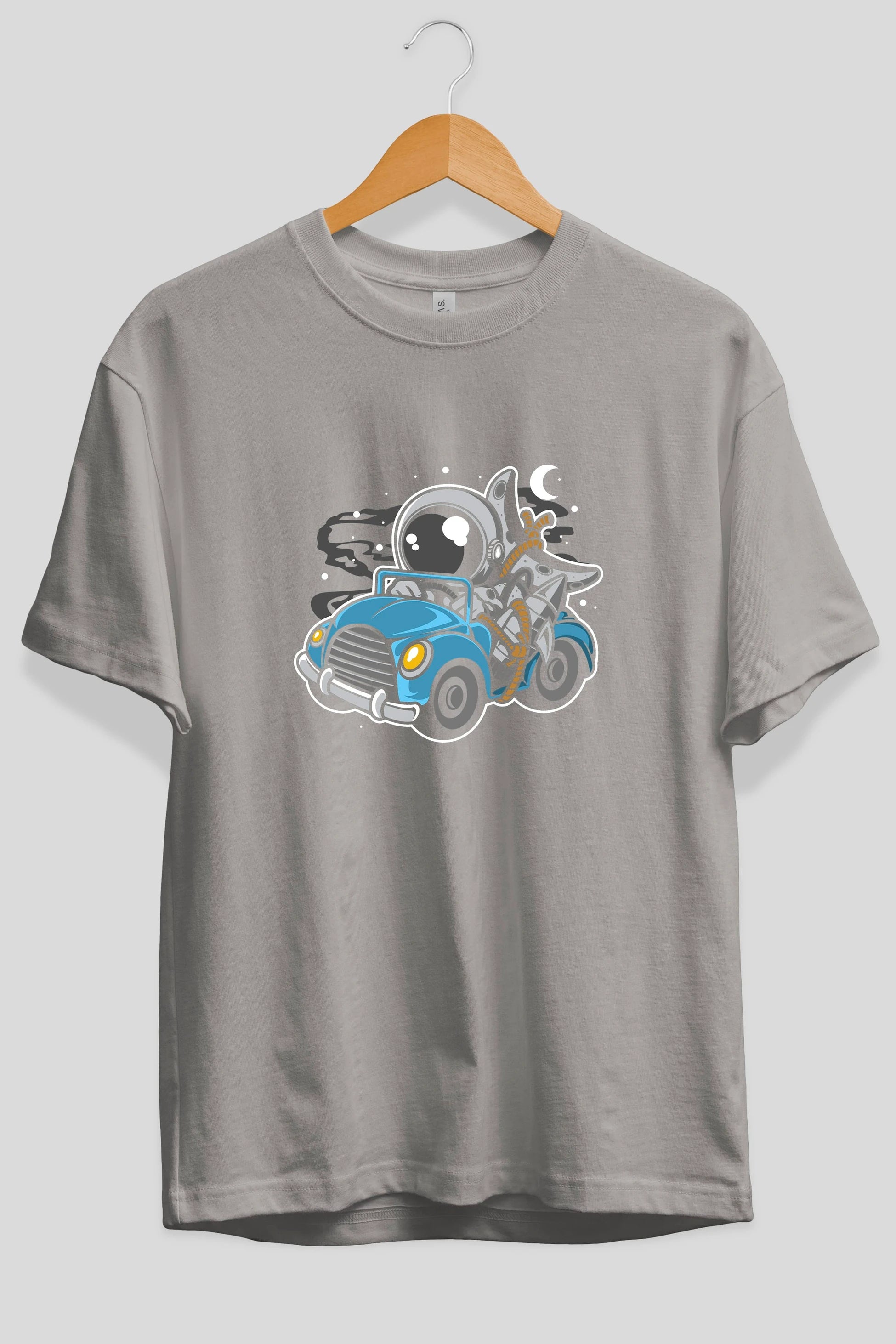Astronaut Journey Ön Baskılı Oversize t-shirt Erkek Kadın Unisex