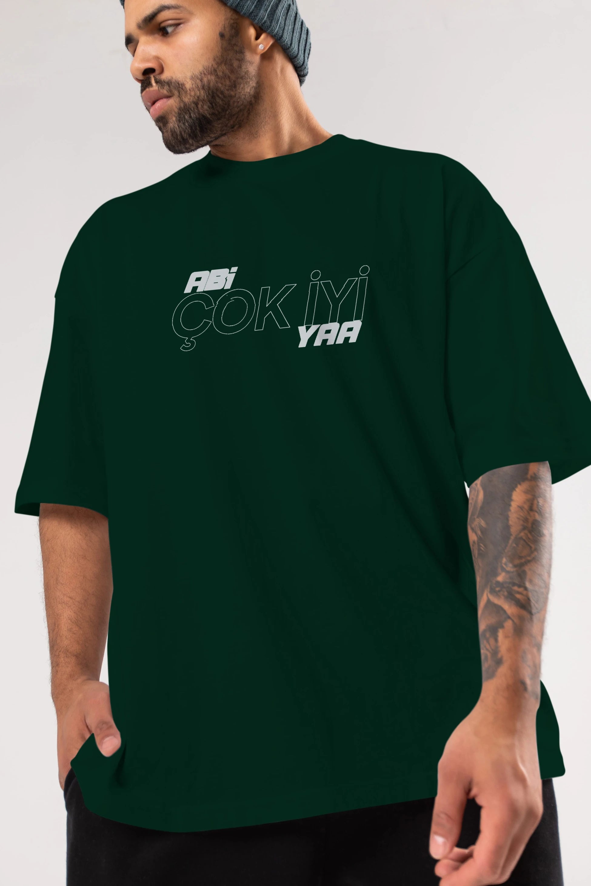 Abi Çok İyi Ya Ön Baskılı Oversize t-shirt %100 pamuk Erkek Kadın Unisex