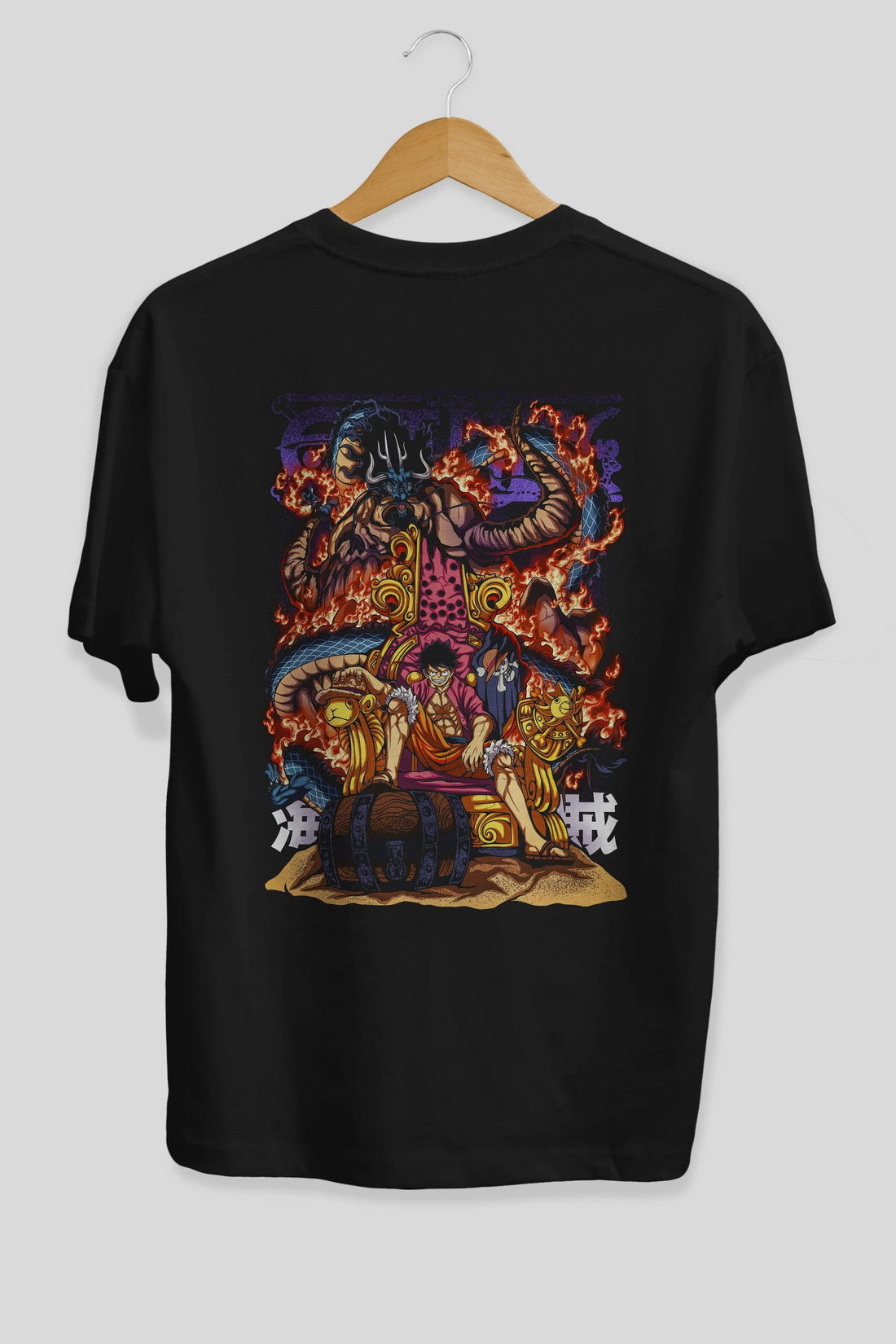 MONKEY D. LUFFY 1 Anime Arka Baskılı Oversize t-shirt Erkek Kadın Unisex
