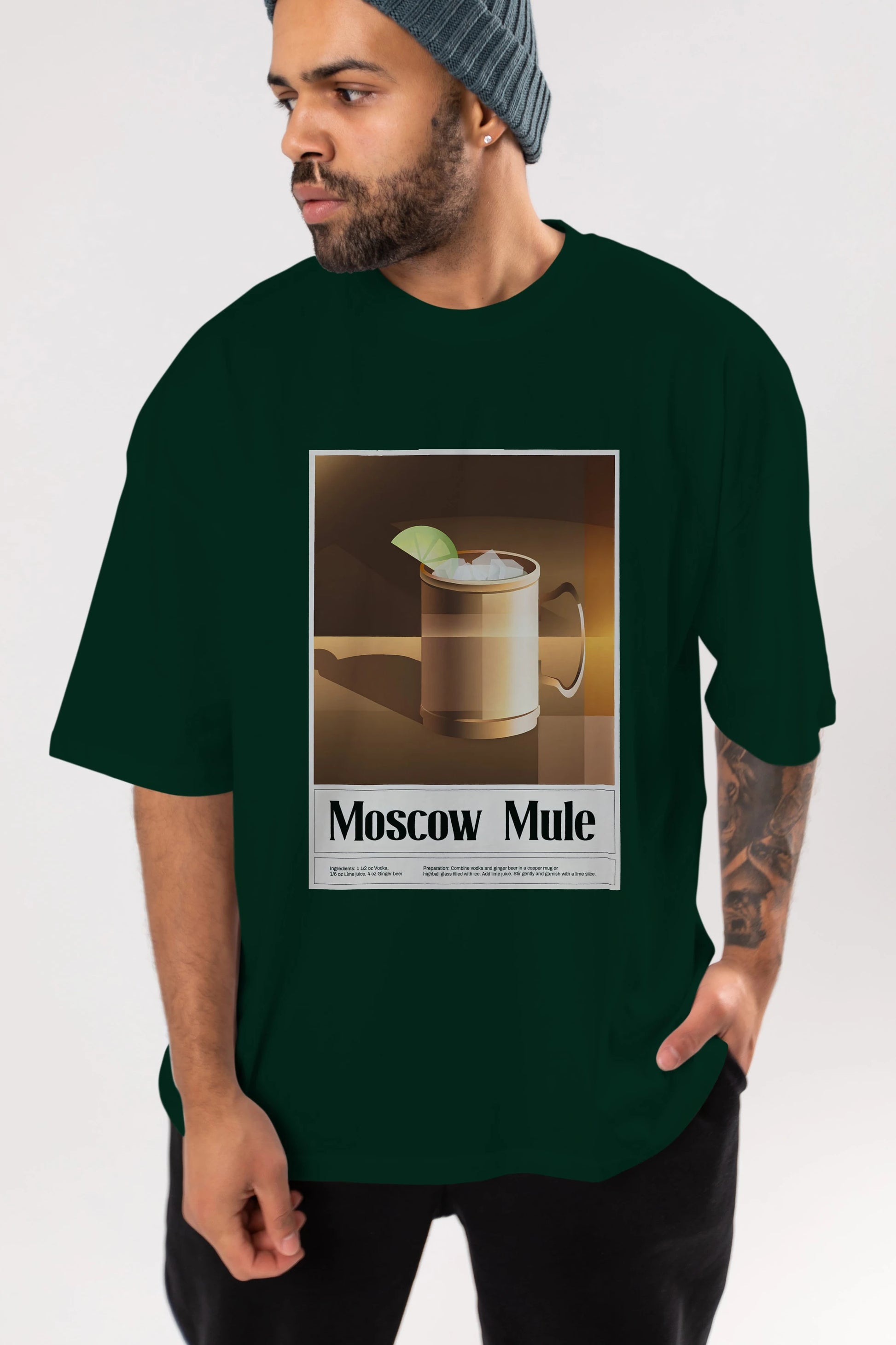 Moscow Mule 3 Ön Baskılı Oversize t-shirt Erkek Kadın Unisex %100 Pamuk Bisiklet Yaka tişort