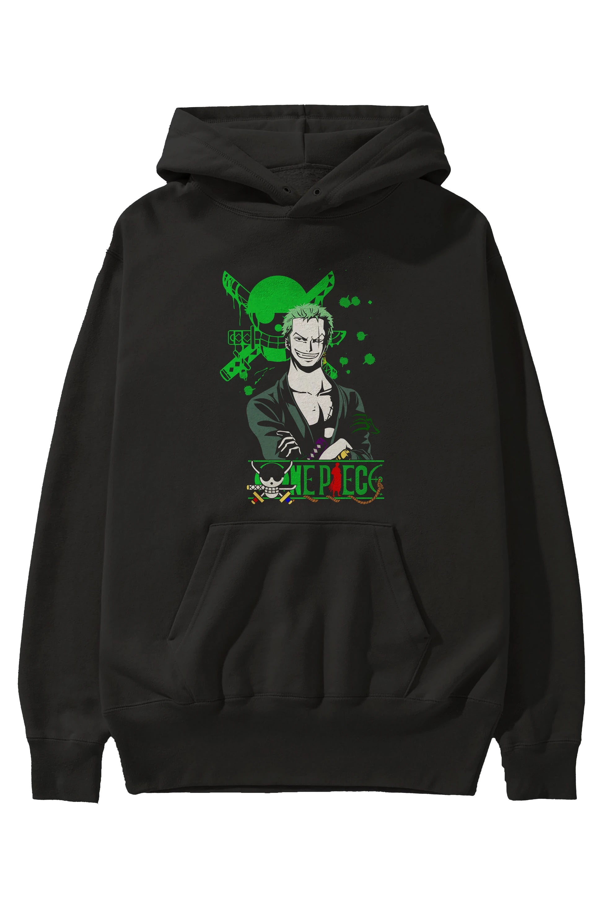 Roronoa Zoro 2 Anime Ön Baskılı Hoodie Oversize Kapüşonlu Sweatshirt Erkek Kadın Unisex