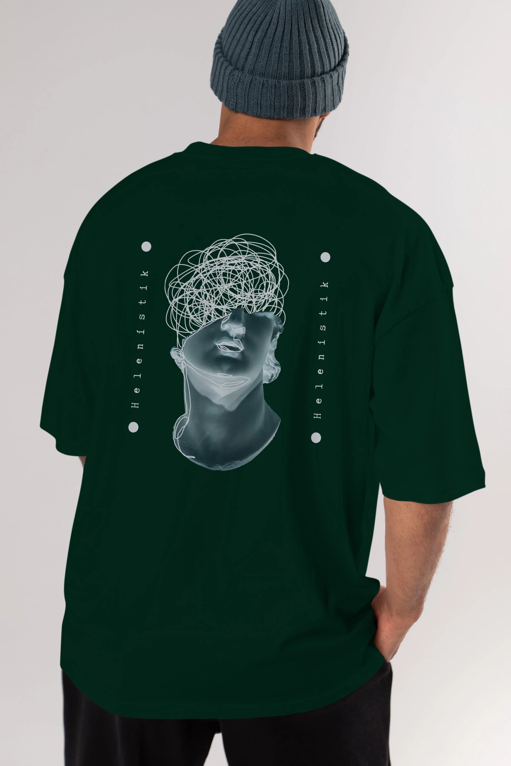 Heykel 2 Arka Baskılı Oversize t-shirt Erkek Kadın Unisex