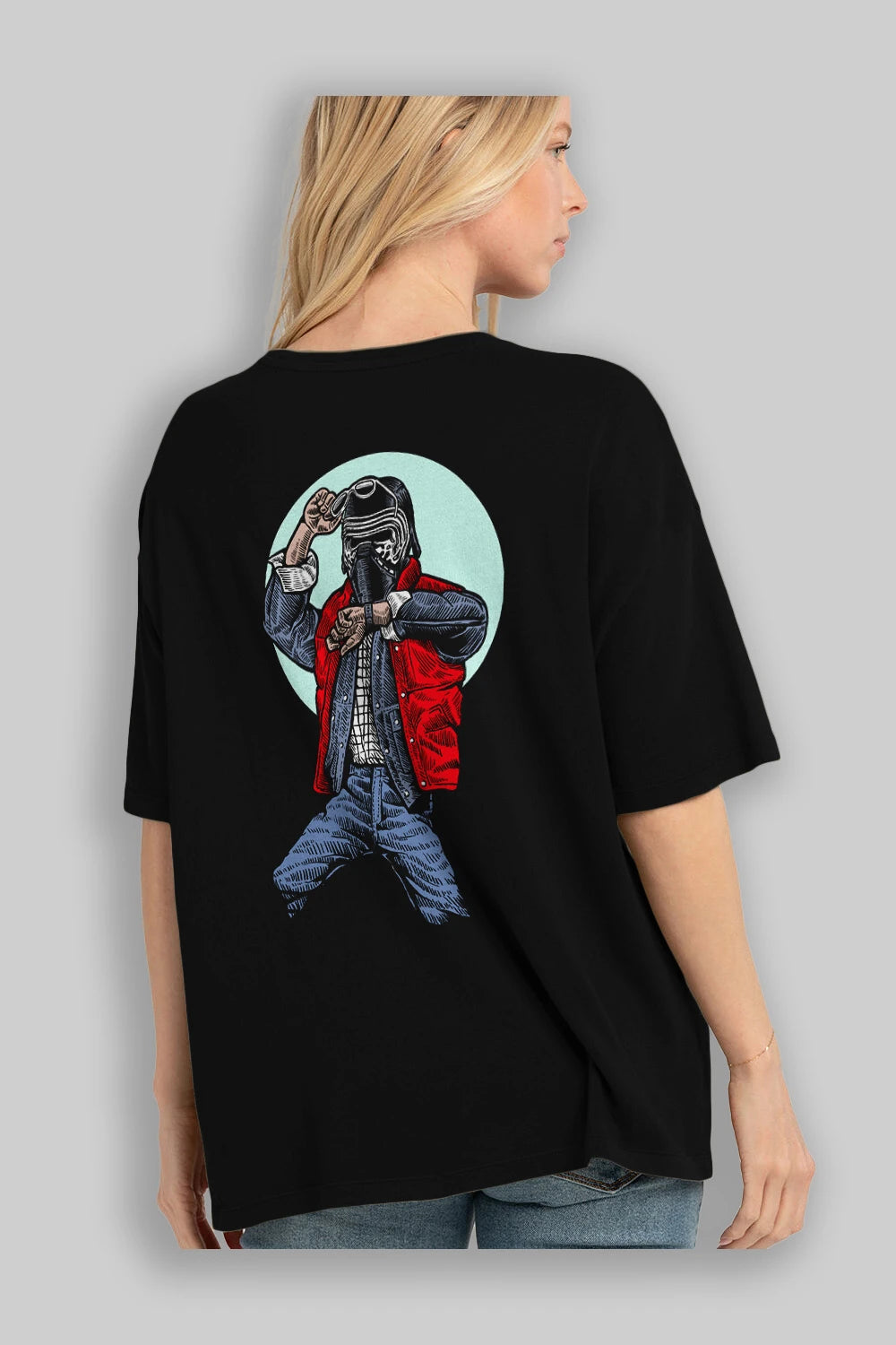 Kylo Mcfly Arka Baskılı Oversize t-shirt Erkek Kadın Unisex %100 Pamuk
