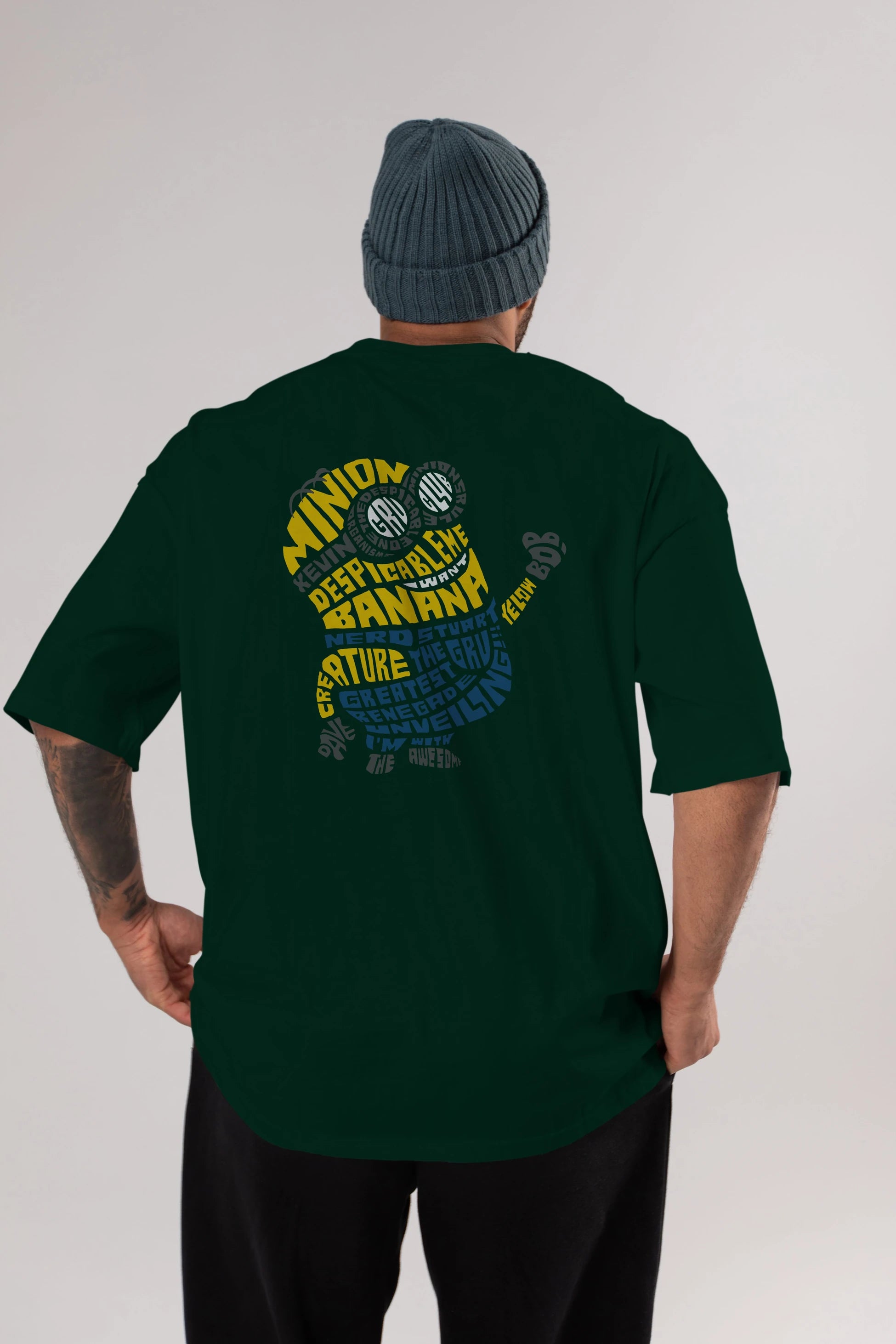 Minion Arka Baskılı Oversize t-shirt %100 pamuk Erkek Kadın Unisex