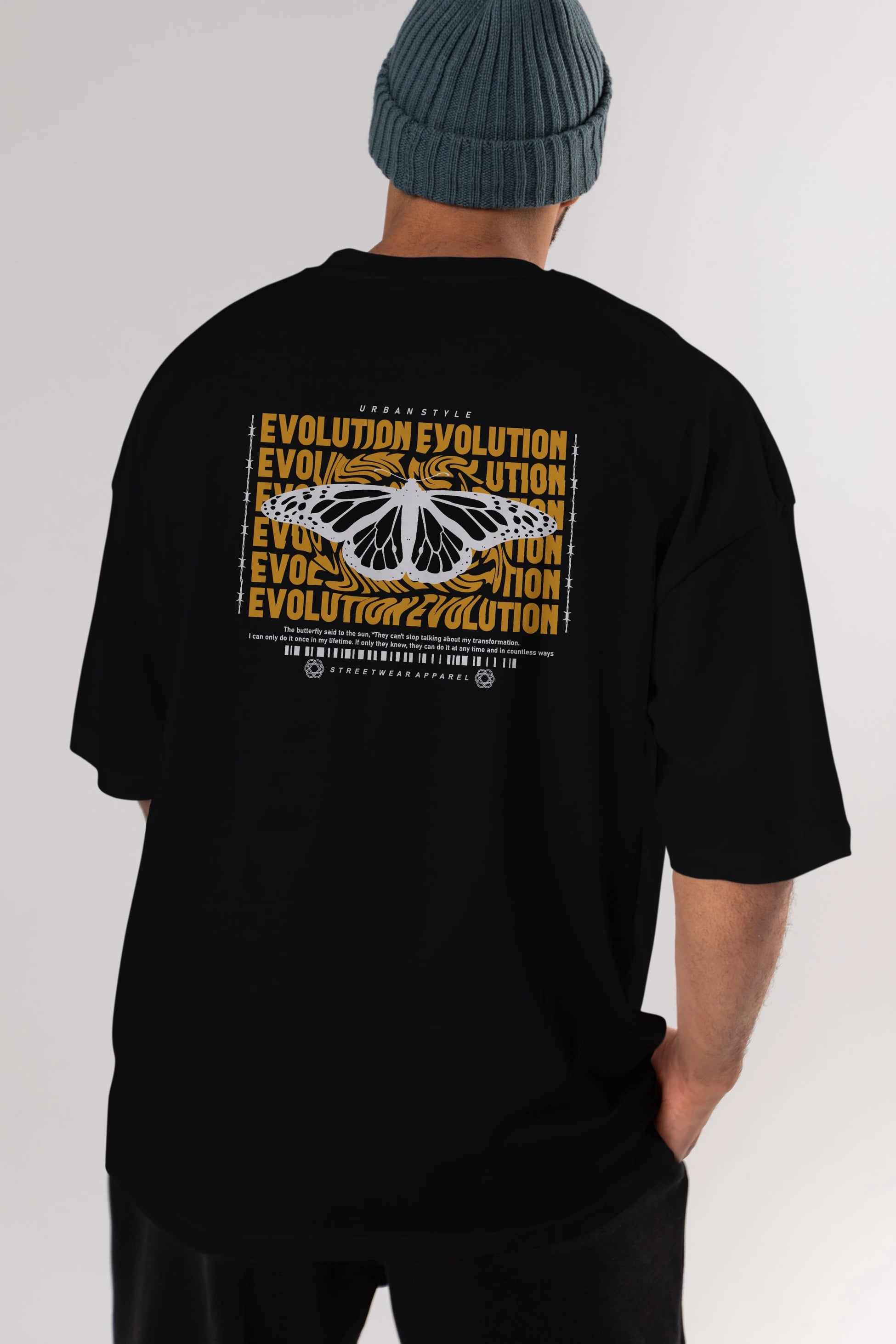 Evolution Urban Style Arka Baskılı Oversize t-shirt Erkek Kadın Unisex