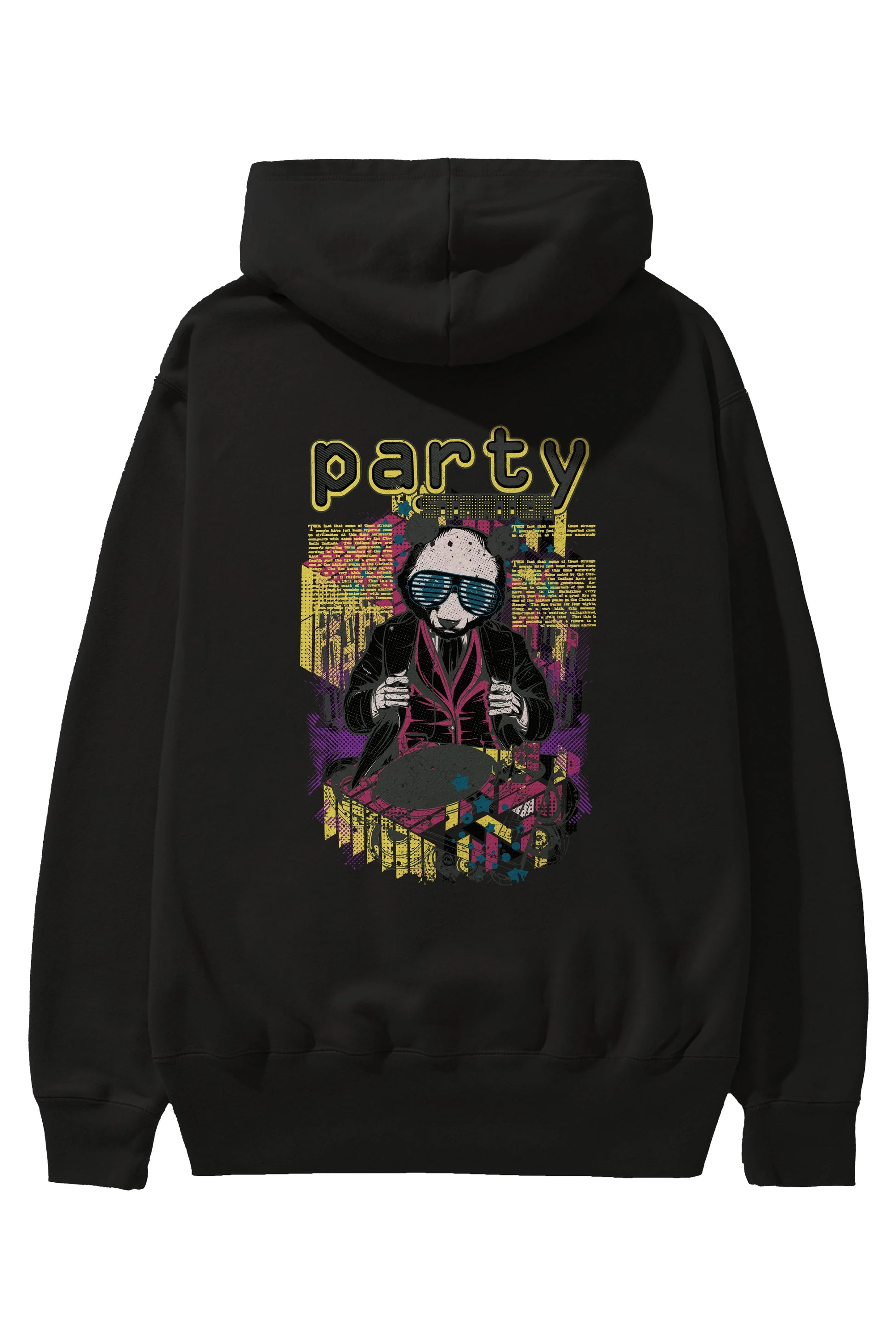 Party Starter Arka Baskılı Hoodie Oversize Kapüşonlu Sweatshirt Erkek Kadın Unisex
