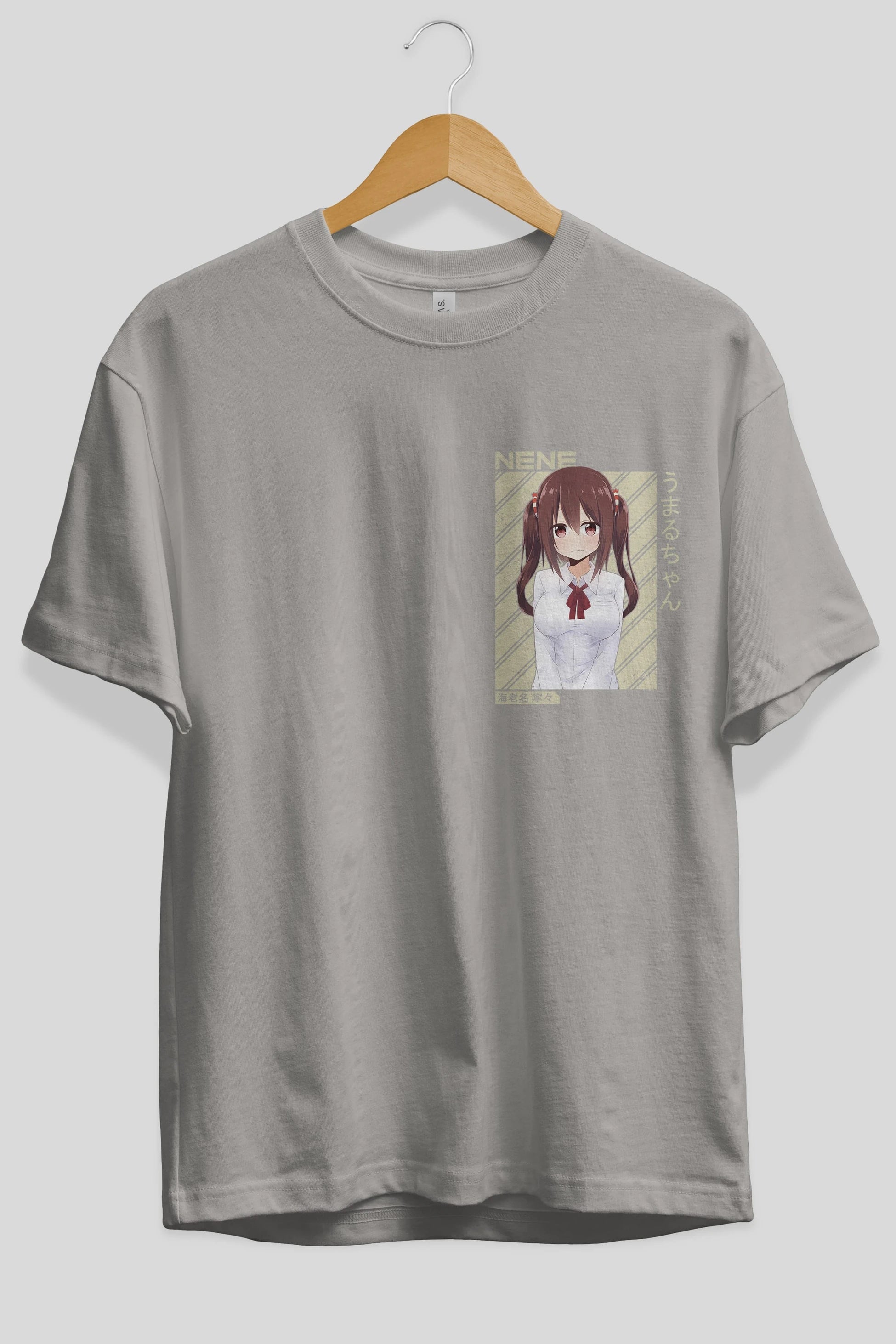 Nene Ebina 1 Ön Sol Baskılı Oversize t-shirt Erkek Kadın Unisex %100 Pamuk Bisiklet Yaka tişort