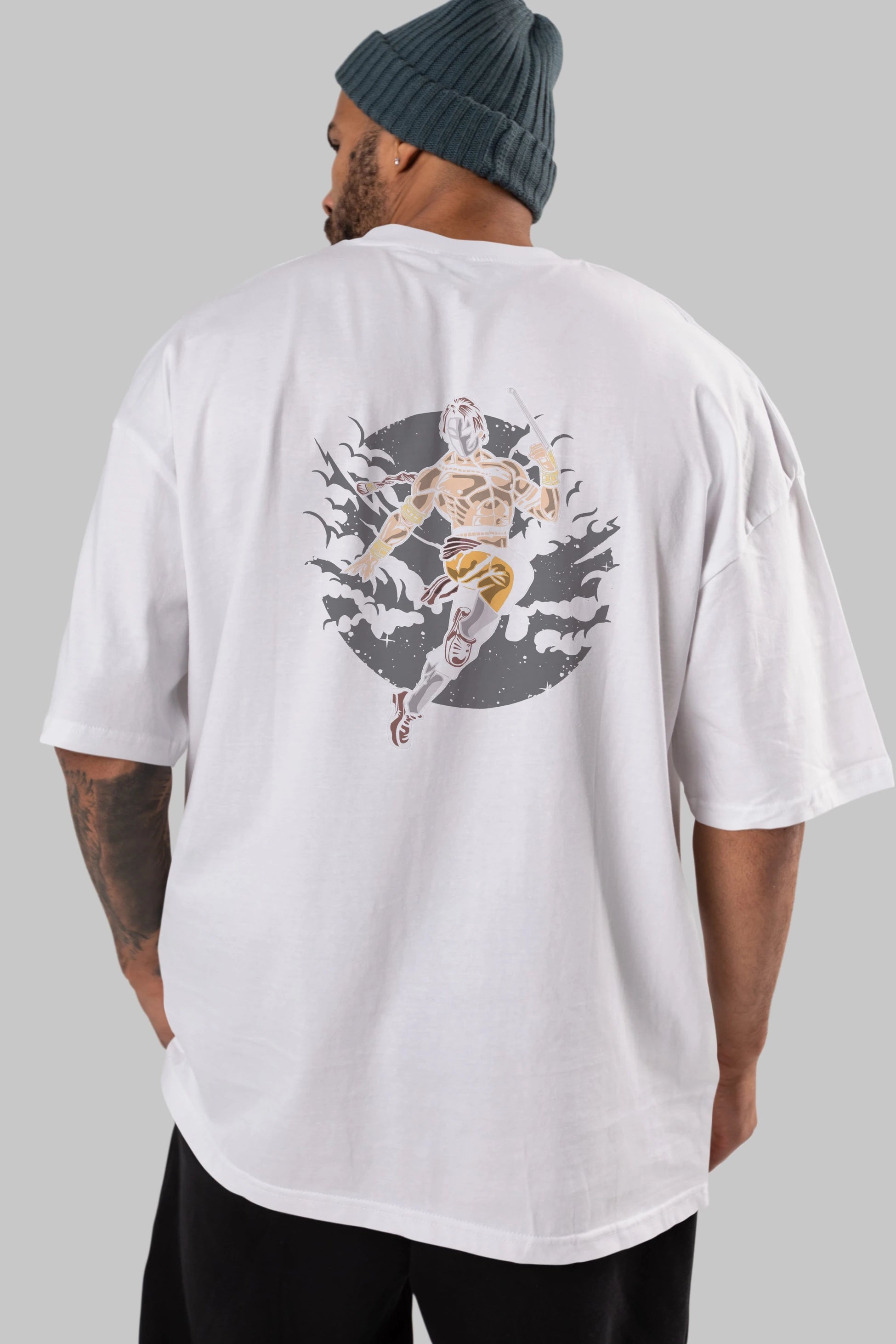 Vega Arka Baskılı Oversize t-shirt Erkek Kadın Unisex %100 Pamuk