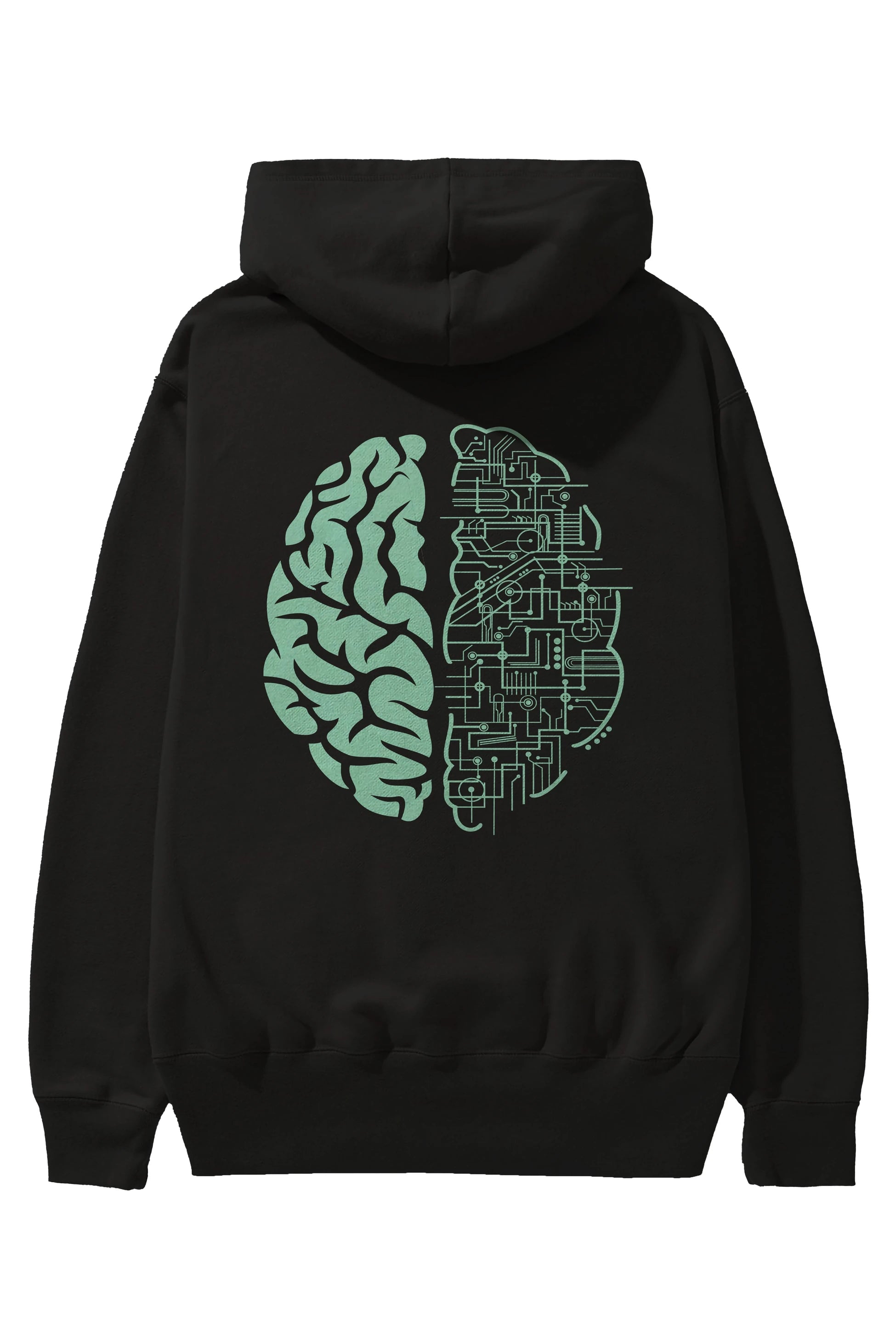 Electric Brain Arka Baskılı Hoodie Oversize Kapüşonlu Sweatshirt Erkek Kadın Unisex