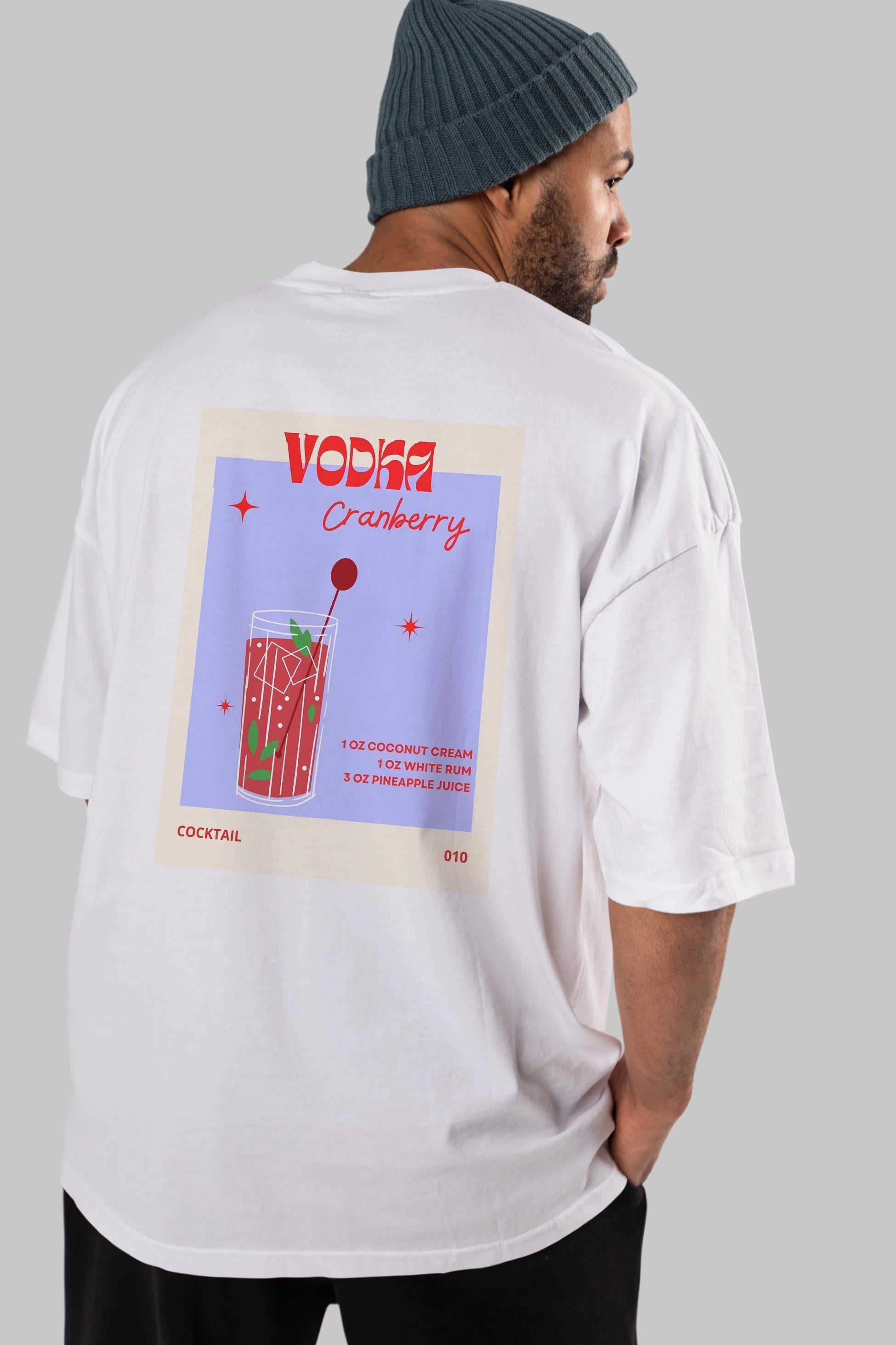Vodka Cranberry Arka Baskılı Oversize t-shirt Erkek Kadın Unisex %100 Pamuk Bisiklet Yaka tişort